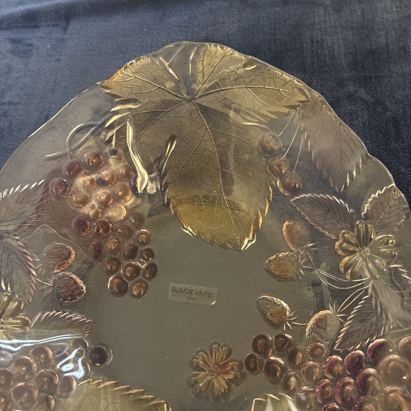 Vintage MIKASA Chablis Glass Duo With Cheese Serving Platter Plate+Oval Bowl