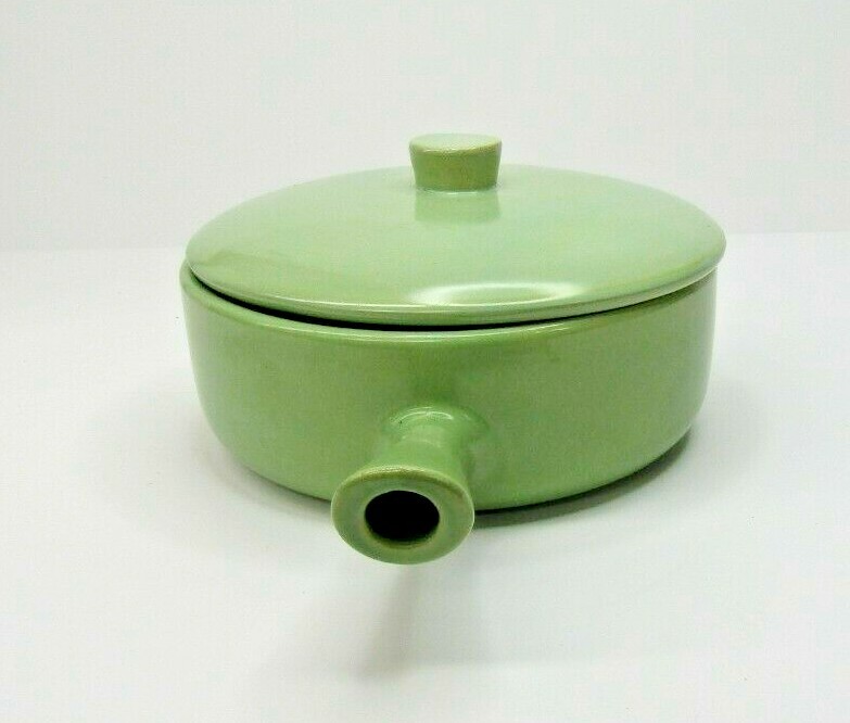 Large Green Vintage La Solana Pottery Stoneware Oven Ware Covered Casserole Pan