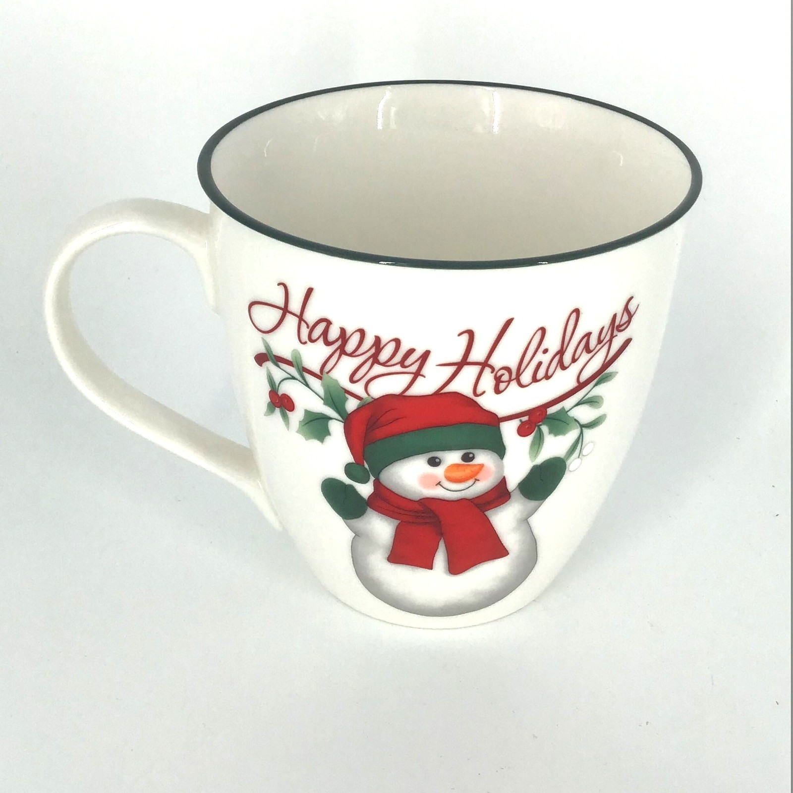 Pfaltzgraff Winterberry Mug Happy Holidays Snowman 20 oz 4.25″ D 4.5″ H