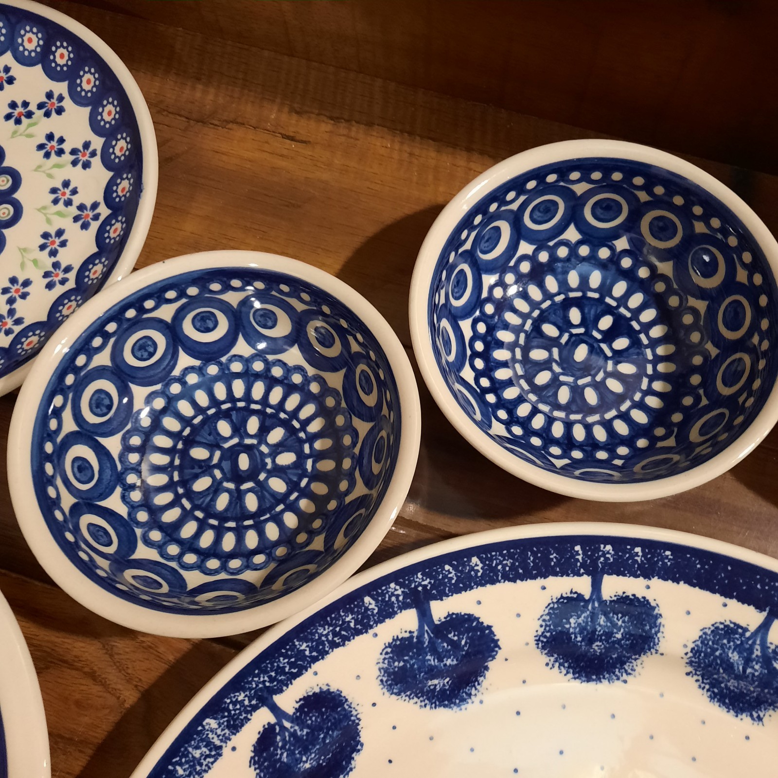 11-Piece Wiza, Boleslawiac Handmade & Hand-Painted Dishes~Platter, Plates, Bowls
