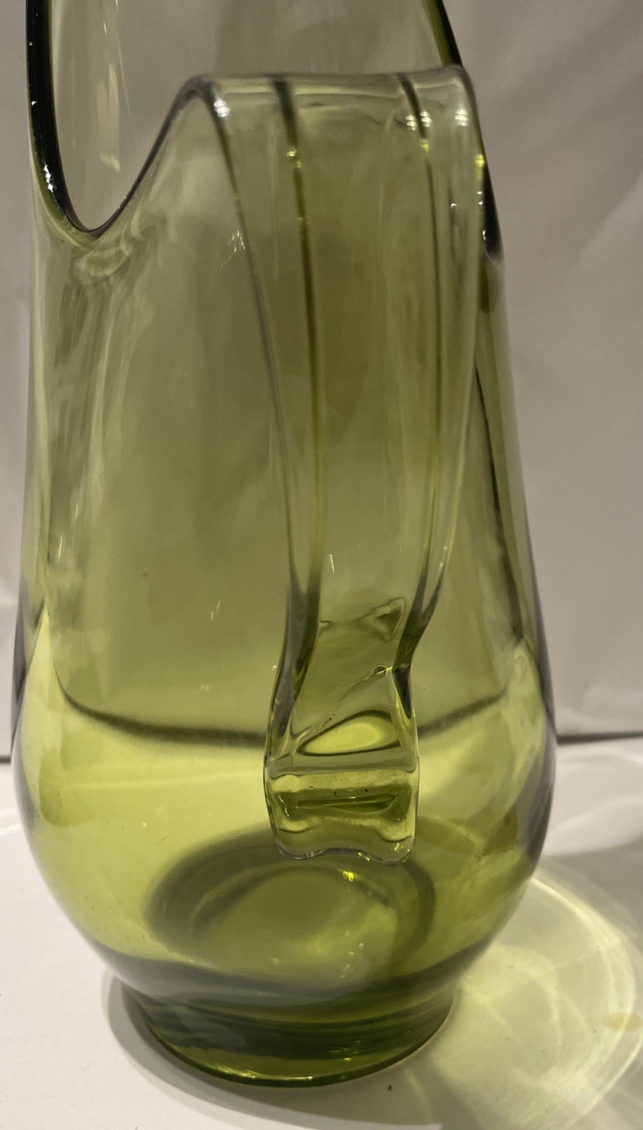 Vintage Viking Pitcher Vase Swung Art Glass 12” MCM Serveware Home Decor