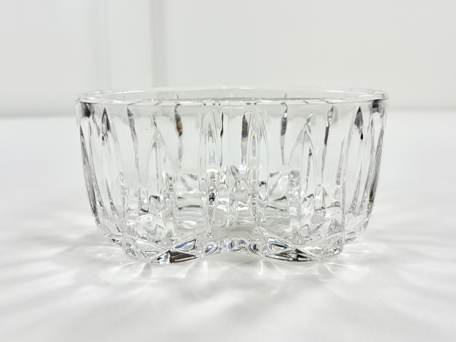 Vintage 1992 FTD Crystal Heart Bowl Lead Glass Valentine Candy Dish Trinket Dish