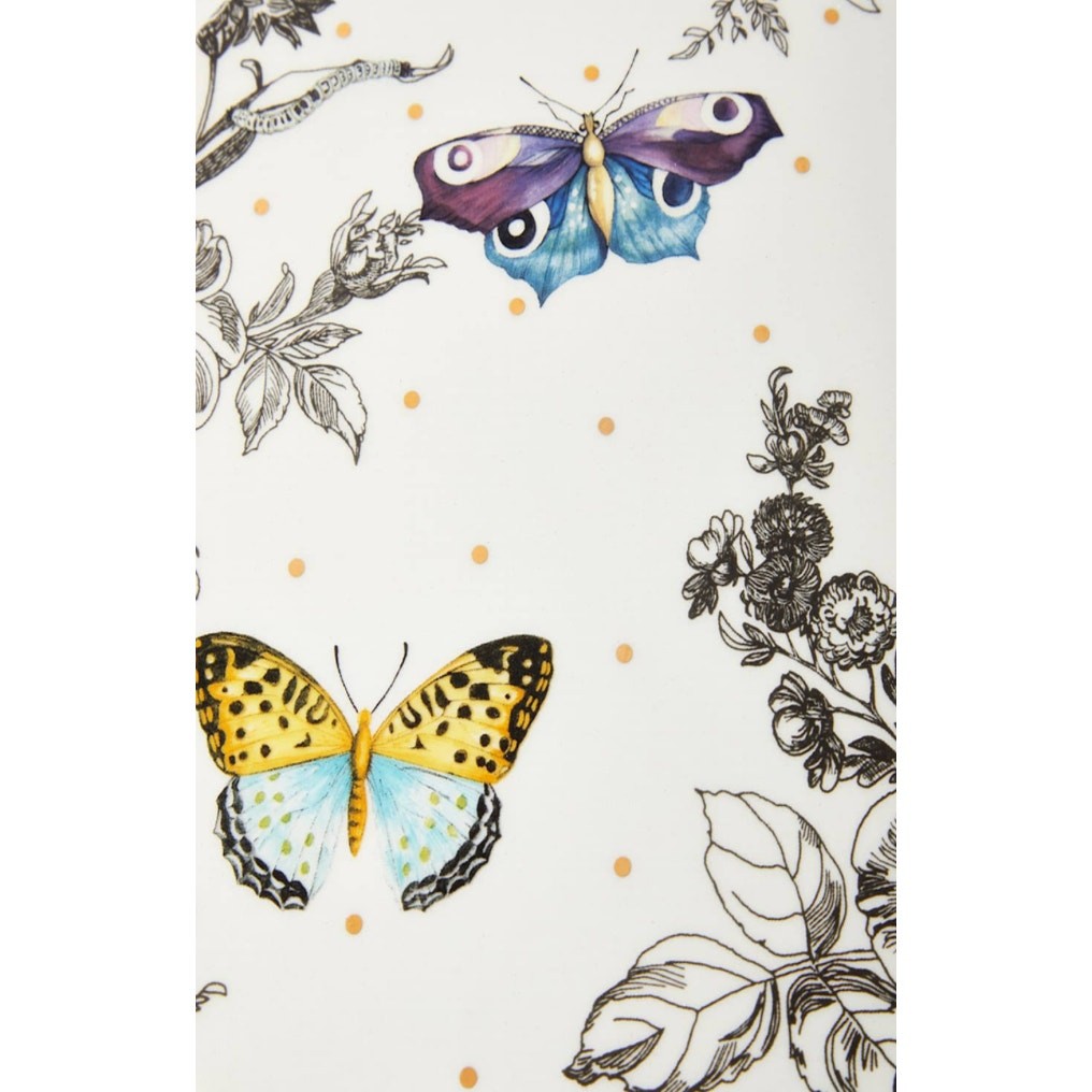 Brand New MacKenzie-Childs Butterfly Toile Small Pedestal Platter