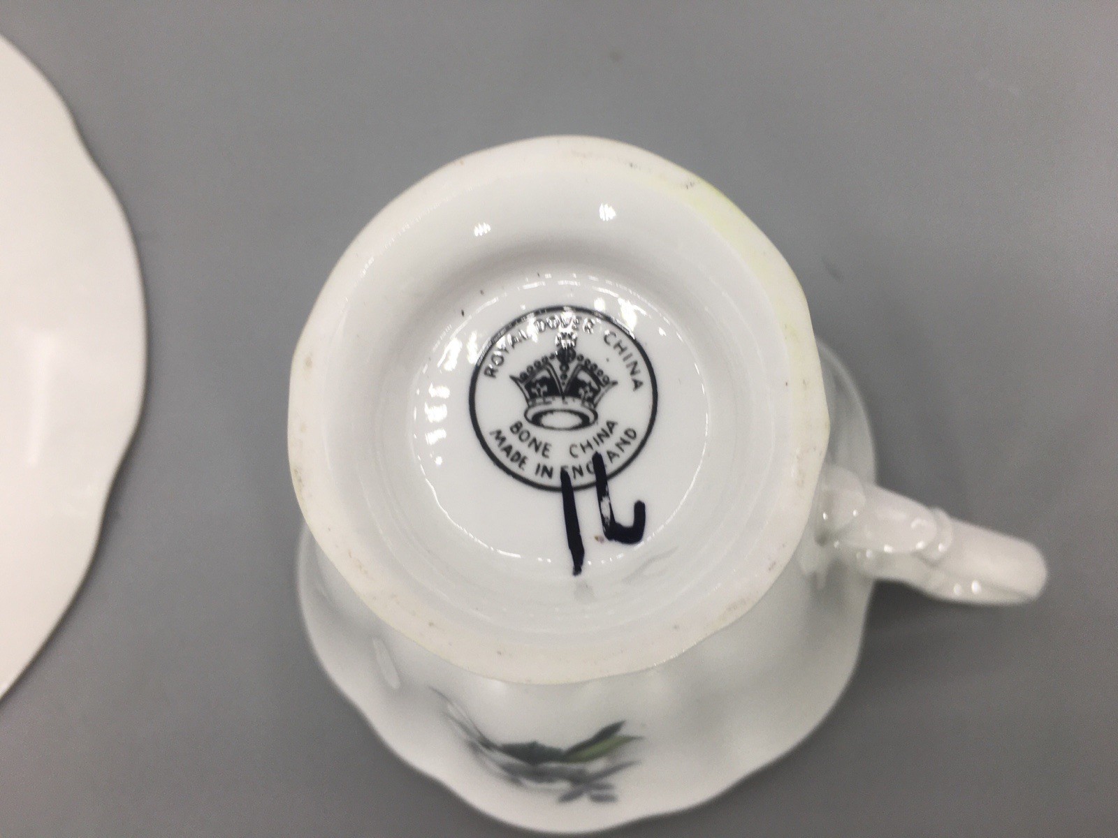 Wildflower Royal Dover Bone China White Floral Teacup & Saucer Vintage England