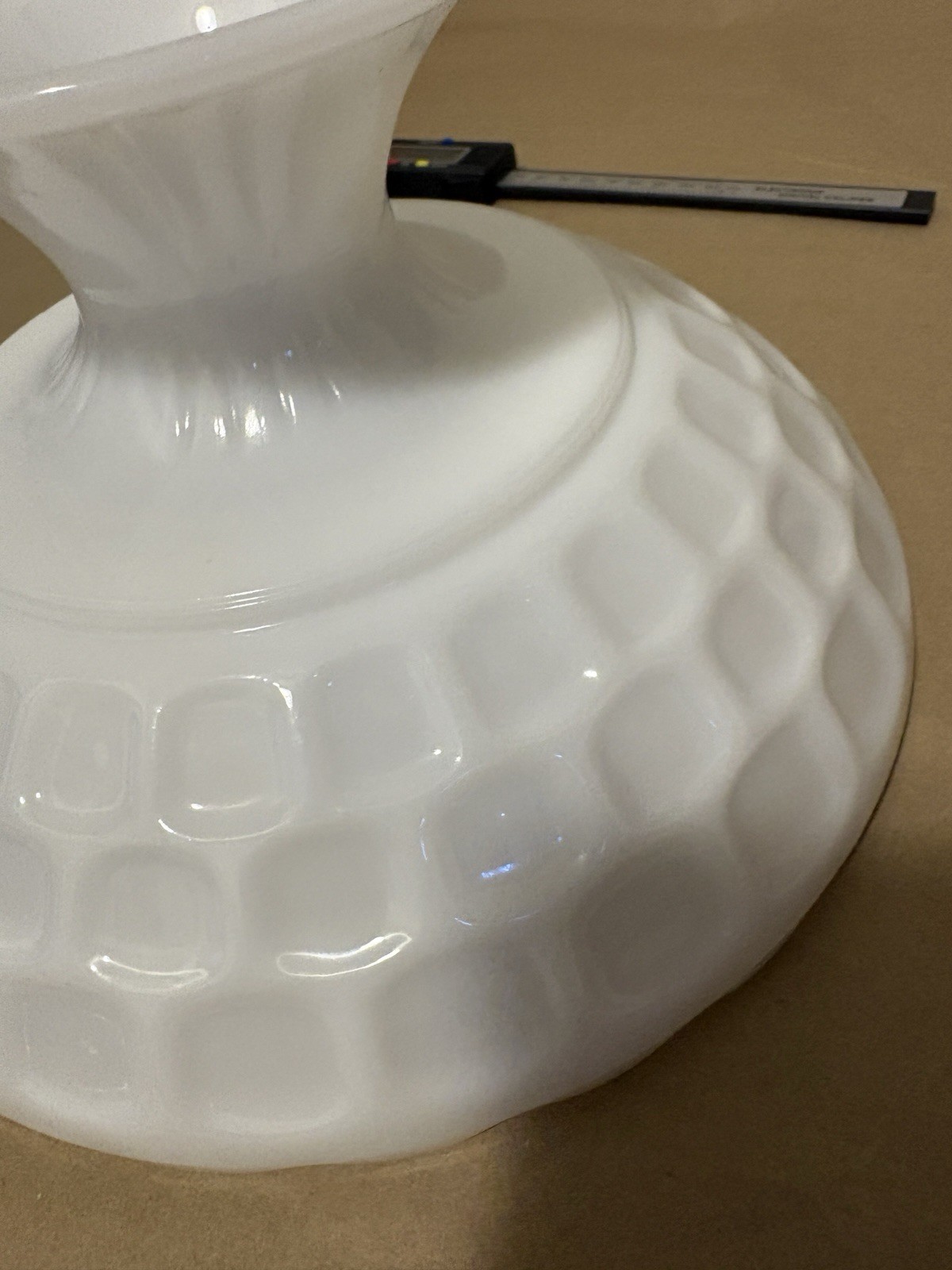 Vintage White Milk Glass Pedestal Compote Fruit Bowl Scalloped Large Centerpiece