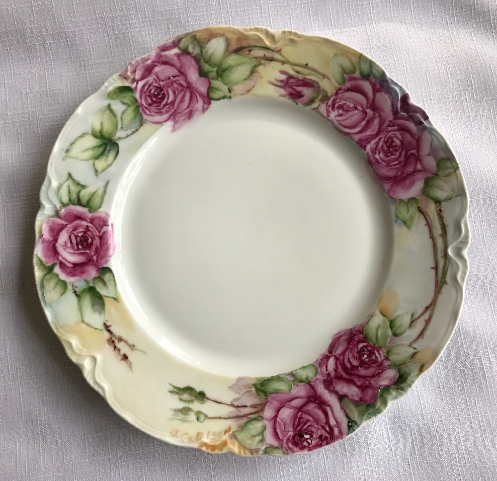 HUTCHENREUTHER-SELB Handpainted Cabinet Plate-Signed “J. Carlson” EUC