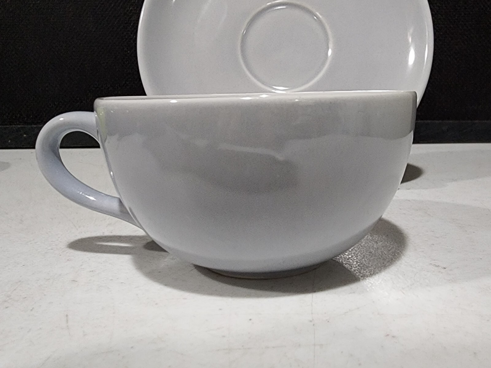 HOLLYDALE GRAY/BLUE California Malibu Modern Pottery Tea Cup & Saucer Set