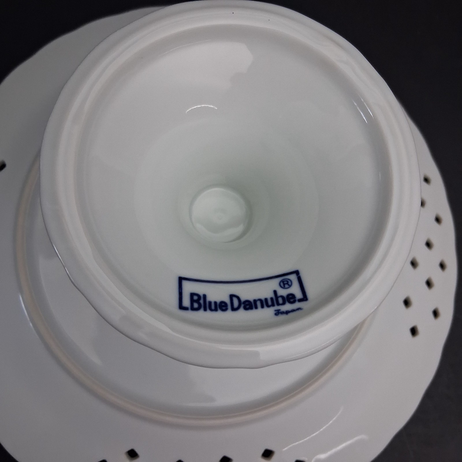 2PC Vintage Blue Danube Round Compote Meissen Pierced Pedestal Porcelain