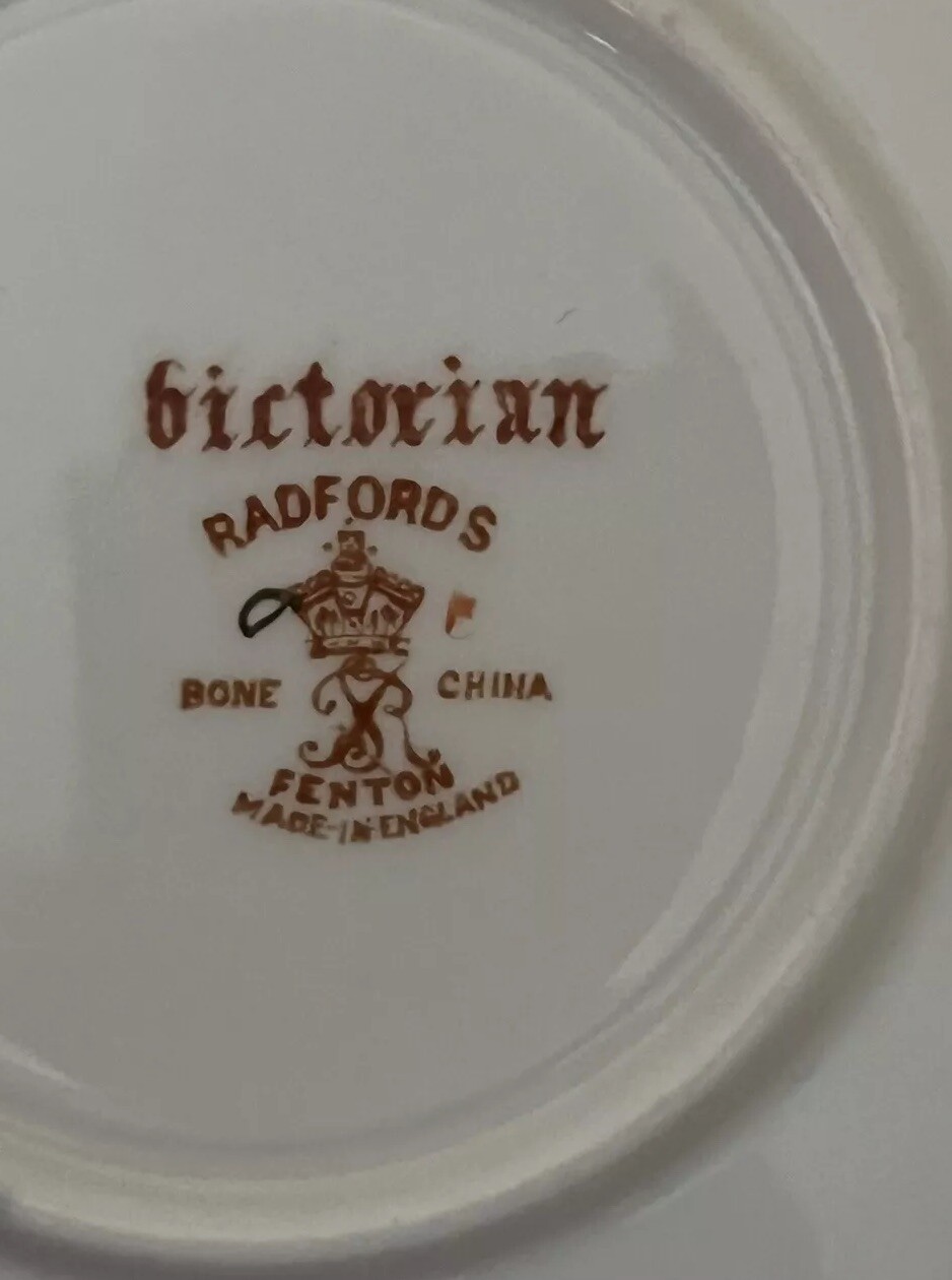 Radfords Fenton Victorian Bone China Tea Cup Saucer Set Gilding Rare