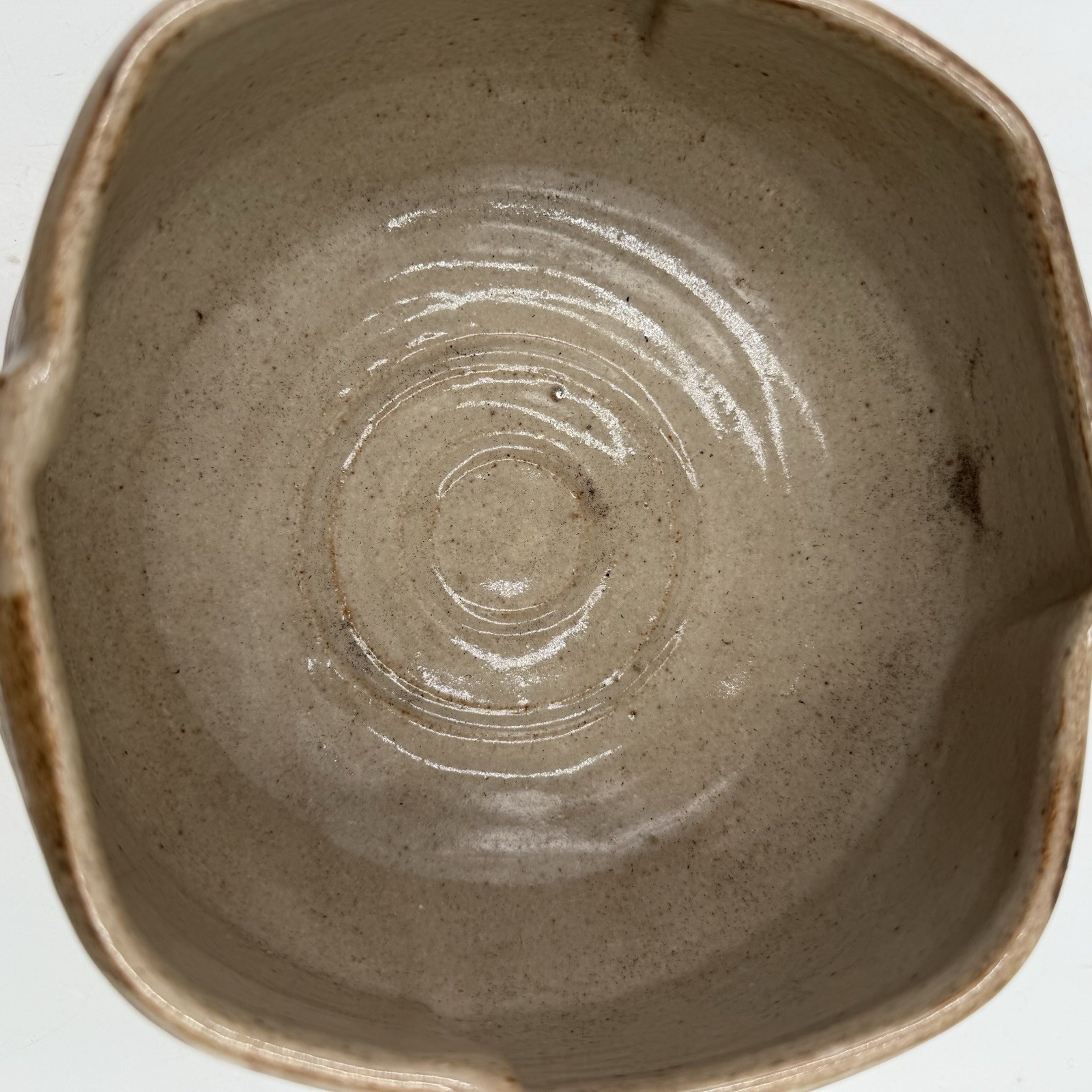 Studio Art Pottery Serving Footed Bowl Pinched Edge Matte Finish 6.25” Diameter