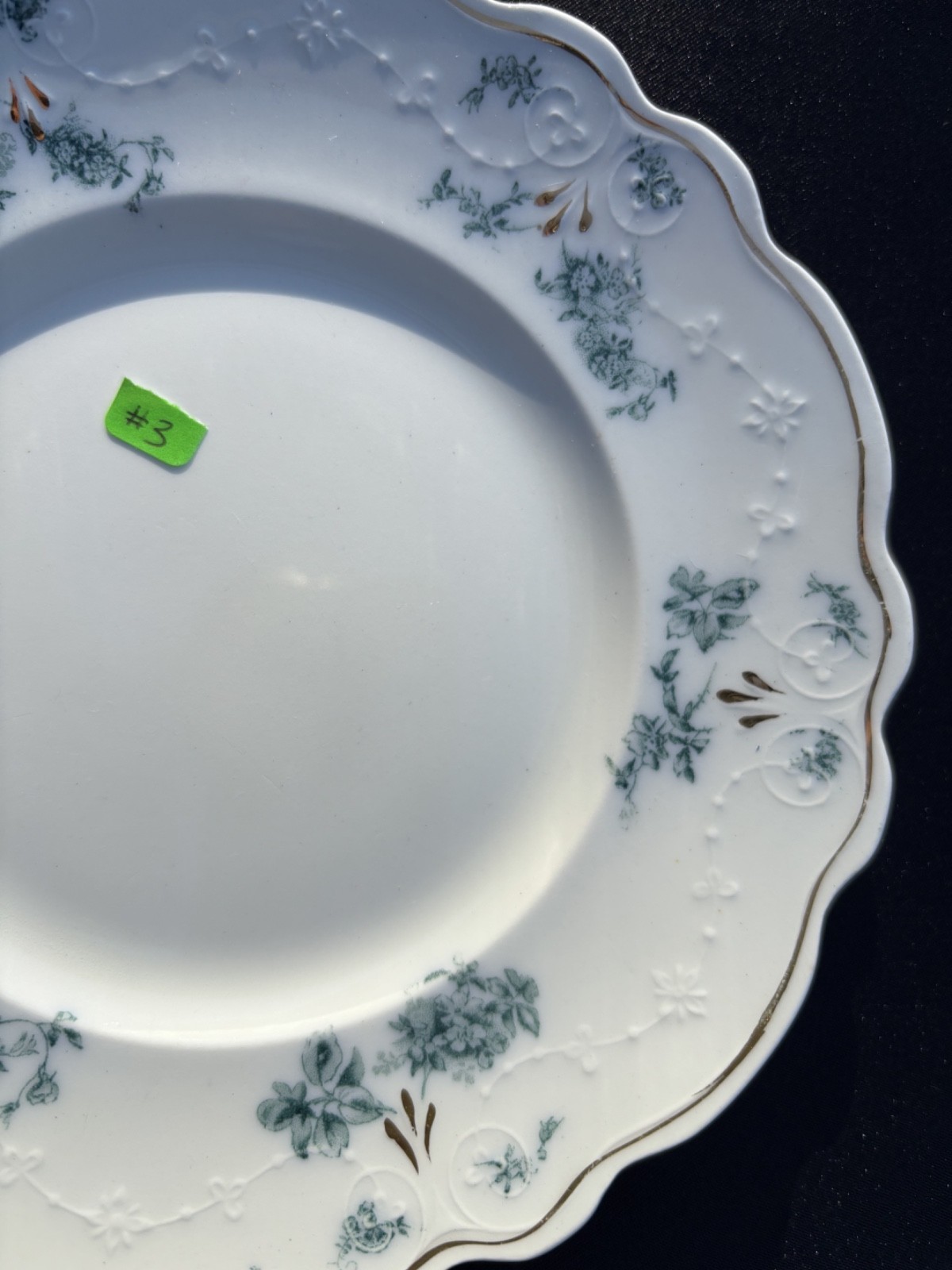 W.H. Grindley Co. England Teresa Teal Green Scalloped Edge 7″ Dessert Plate VGUC