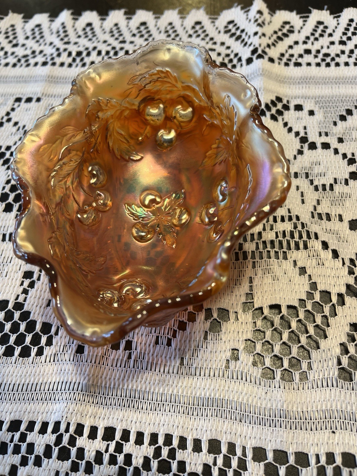 Antique (1905-1913) Dugan Glass Company Marigold Matching Berry Set