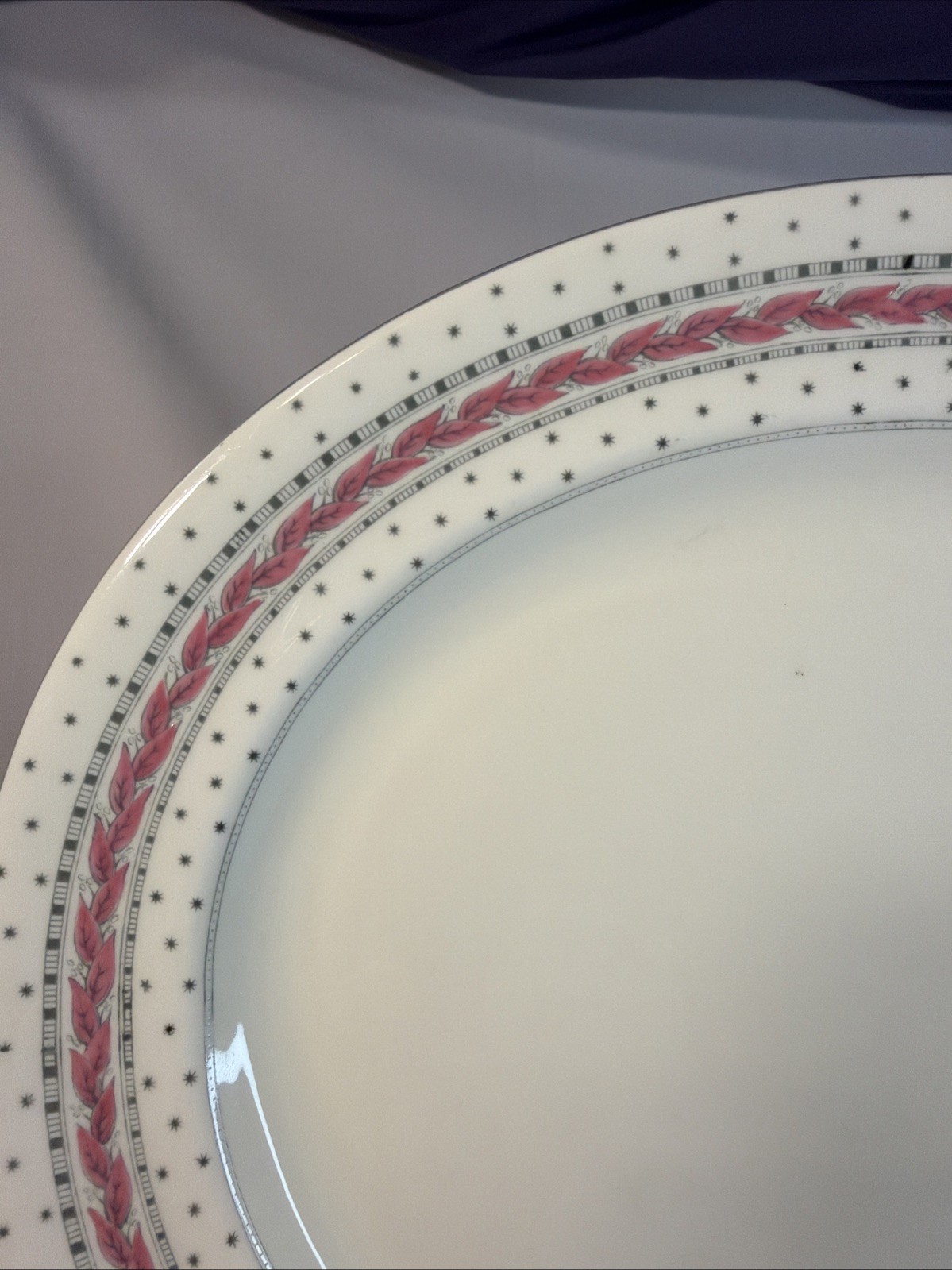 Royal Worcester Alpine Pink 15.5” X 13” Oval Serving Platter Bone China Vintage