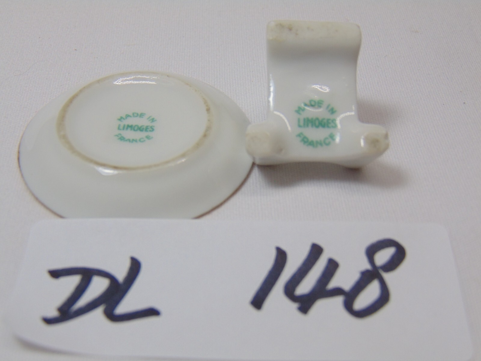 Vintage Old Limoges Gold Ring Mini Plate with Stand France Man & Woman