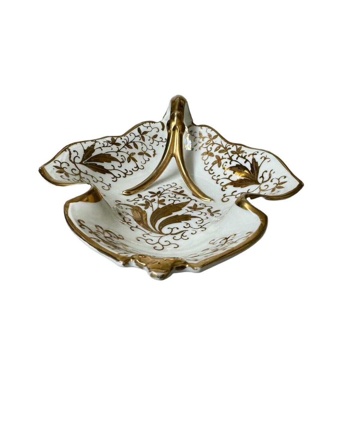 Vintage Lenwile Ardalt 6859 Embossed Gold Leaf Scroll Tray