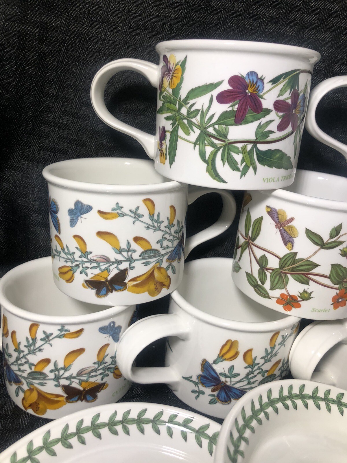 Portmeirion Botanical Garden 15 Pieces LOT – Mug Cups & Saucers
