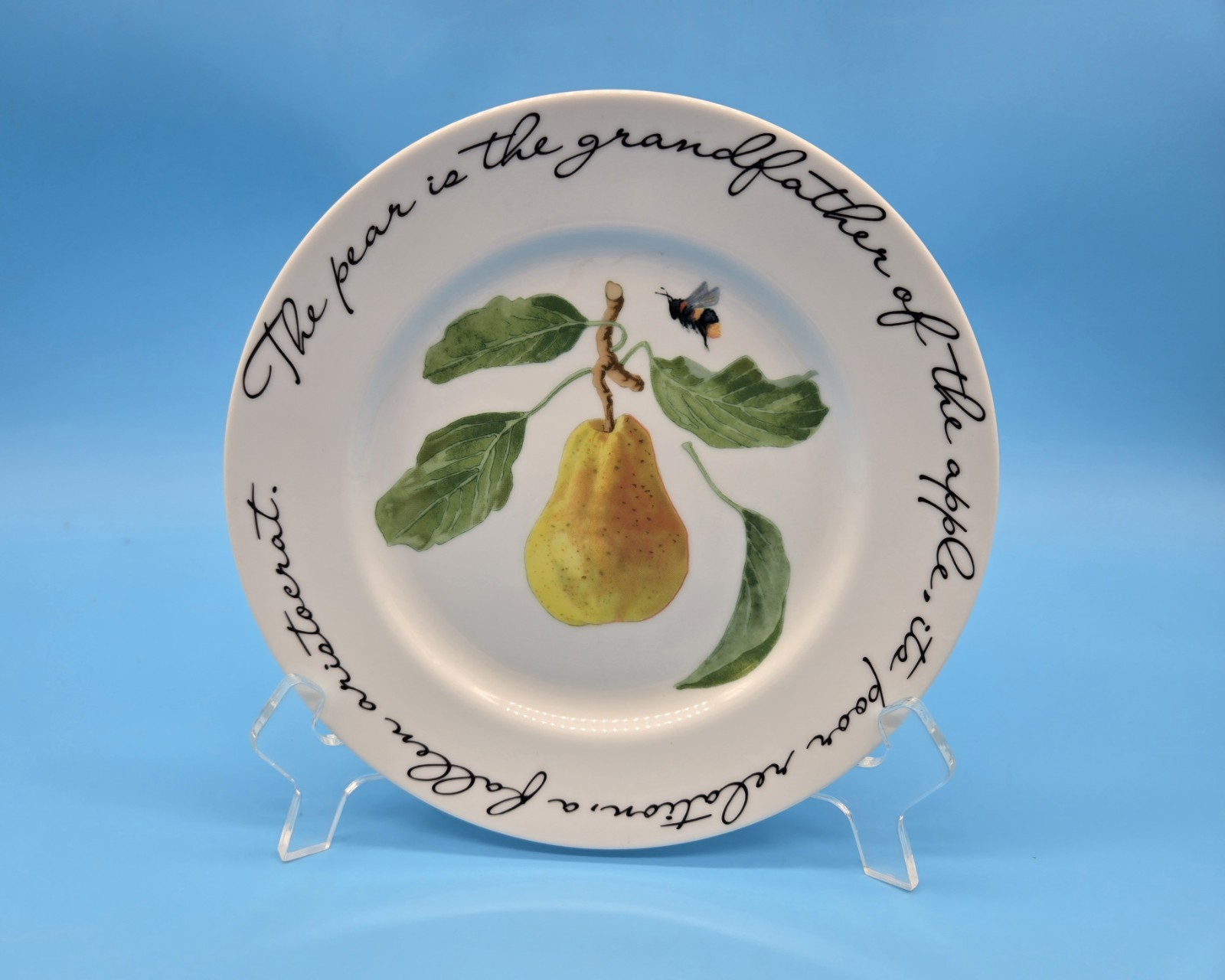 Williams-Sonoma Orchard Suite Fruit Dessert Plates Set Of 3 Plum Pear Cherries