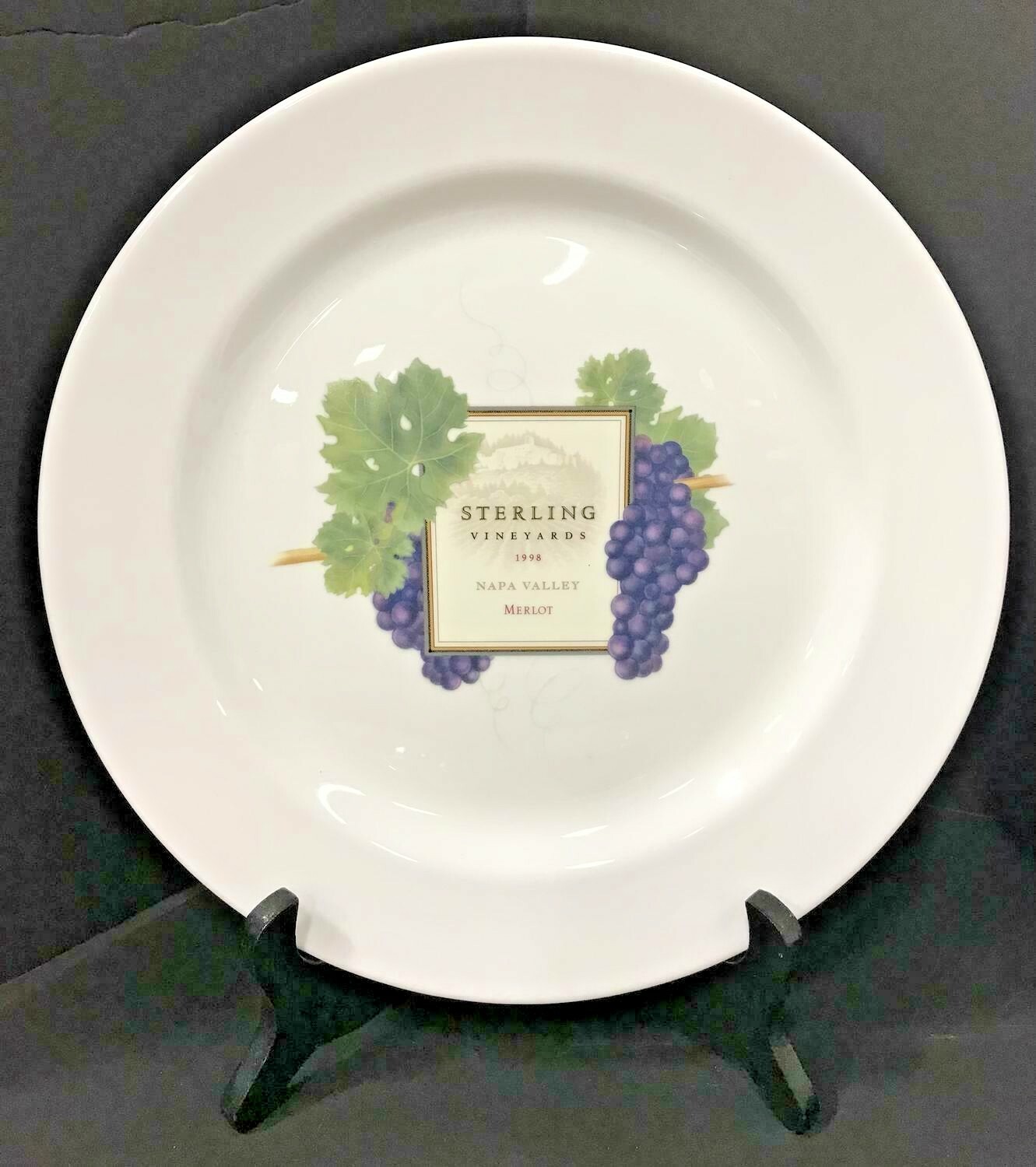 Wedgwood Grand Gourmet Sterling Vineyards Merlot 1998 Accent Plate New – Rare