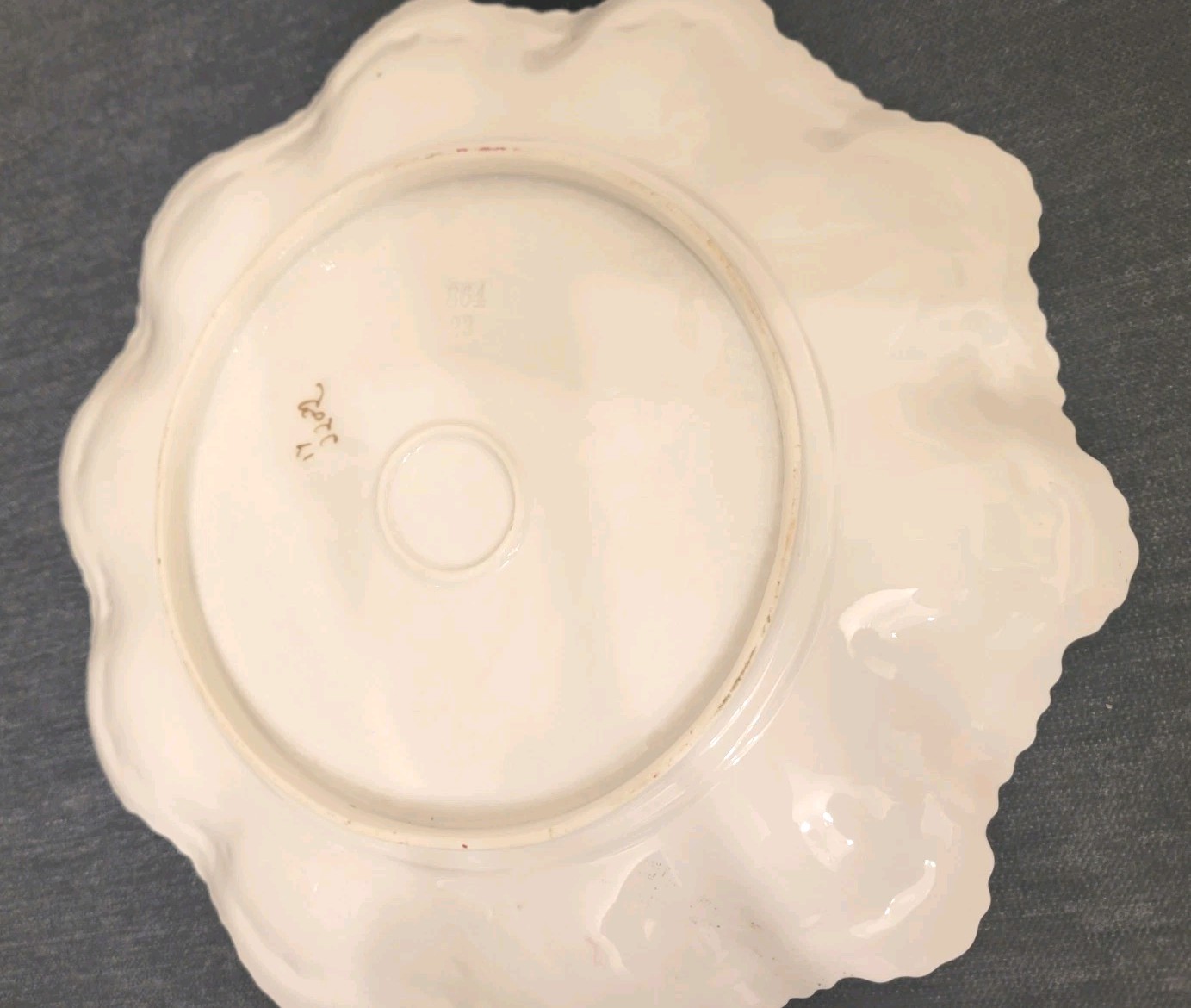 RS Prussia Antique 9″ Porcelain Plate Scalloped Floral Pink Roses 2282