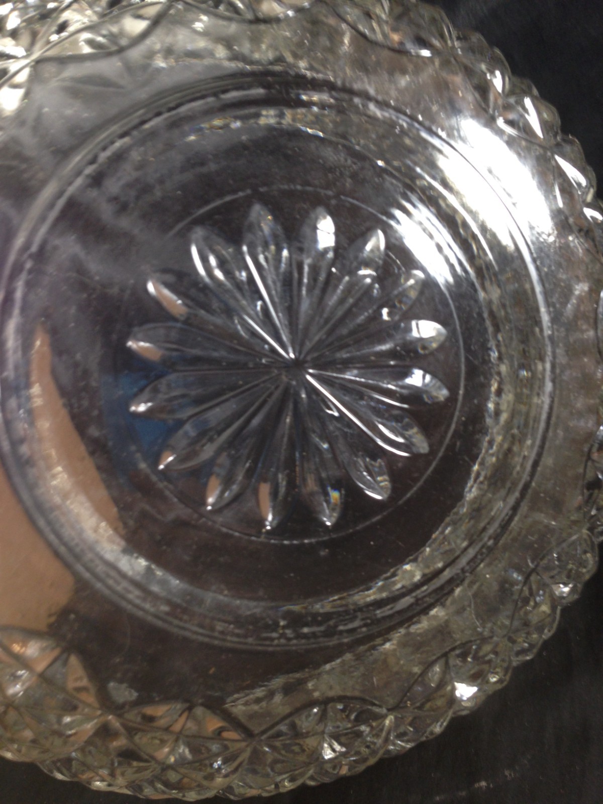 Vintage 1970s Anchor Hocking Arlington Clear Glass Punch Bowl 12″ x 6.25″