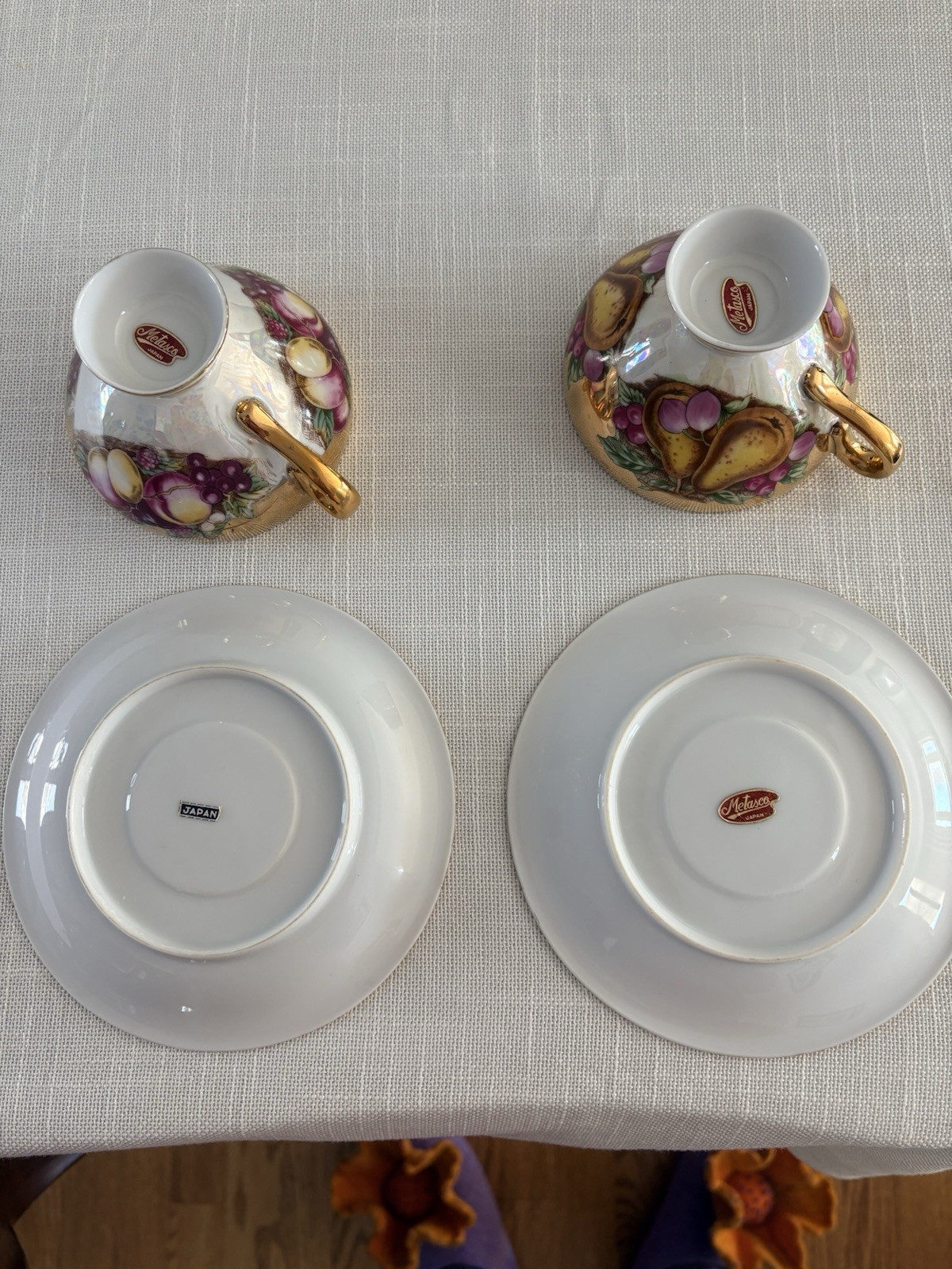Metasco 2 Cups And Saucers Made In Japan excellent condition