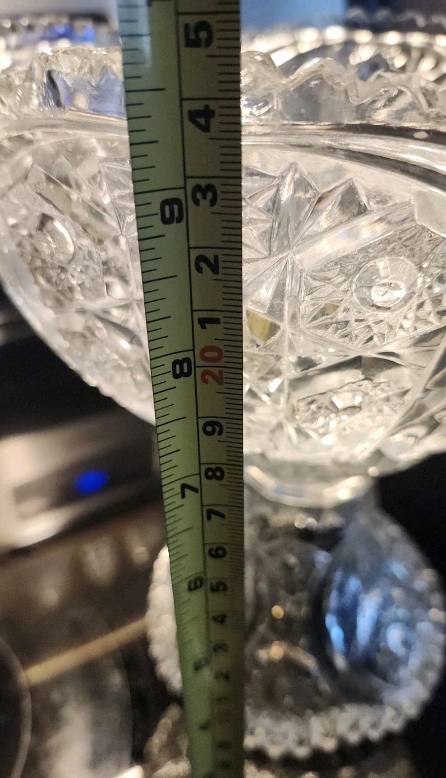 Antique Brilliant Cut Crystal Glass Eggnog Centerpiece Bowl 2 Piece Vintage