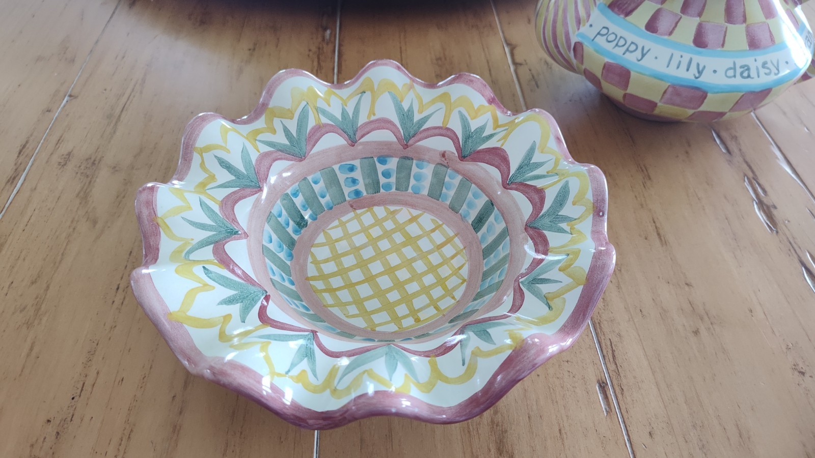 Mackenzie Childs Madison Pattern 8.5″ Pottery Bowl