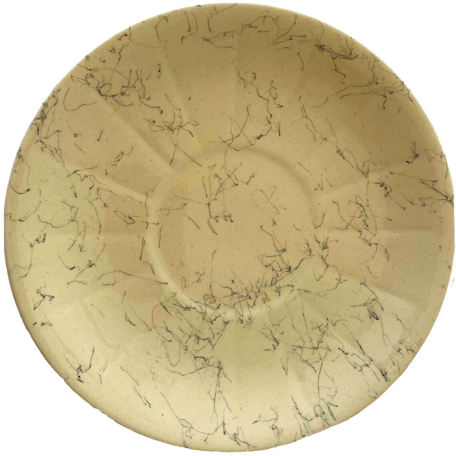 Blue Ridge Big Saucer vintage pottery yellow spiderweb mid century modern dish