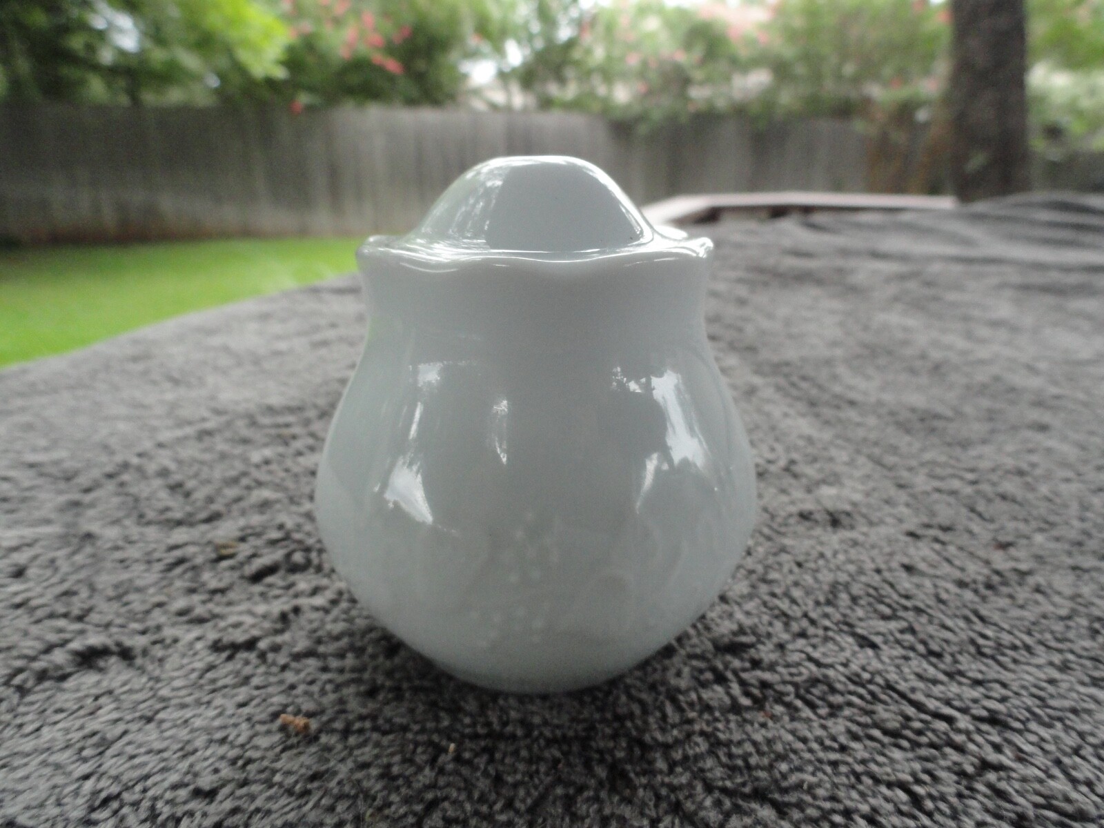 Dansk Ivy Embossed Fruit and Leaves Pure Solid All White Salt Shaker