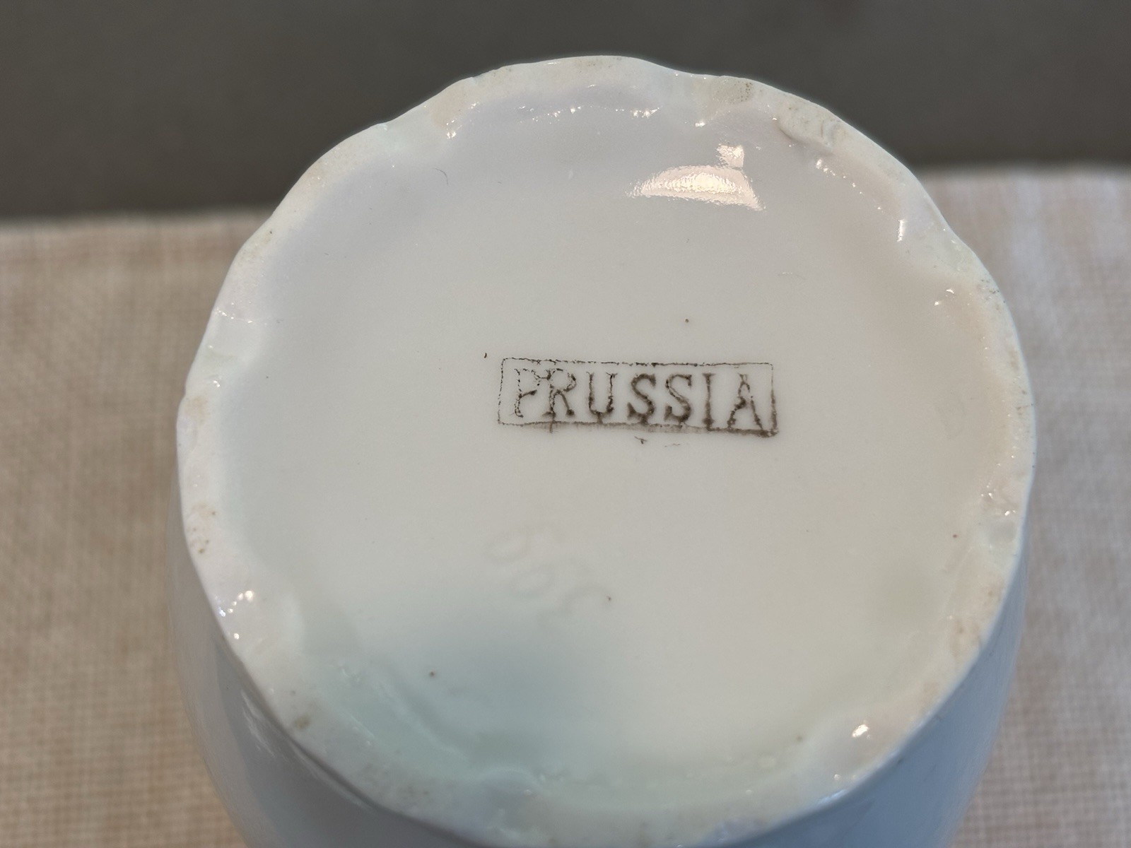 RS Prussia Hand Painted Porcelain Creamer, Butter Dish + Lid & Bud Vase Floral