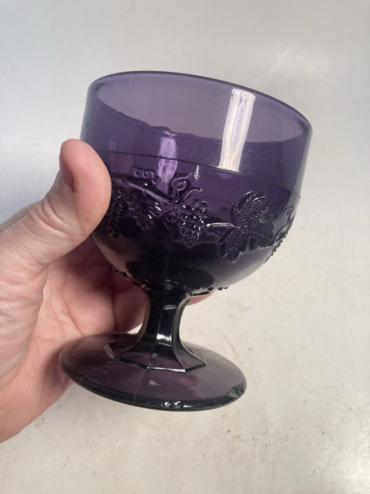 Vintage Purple Glass Dish, server, candy dish, compote, irradiated