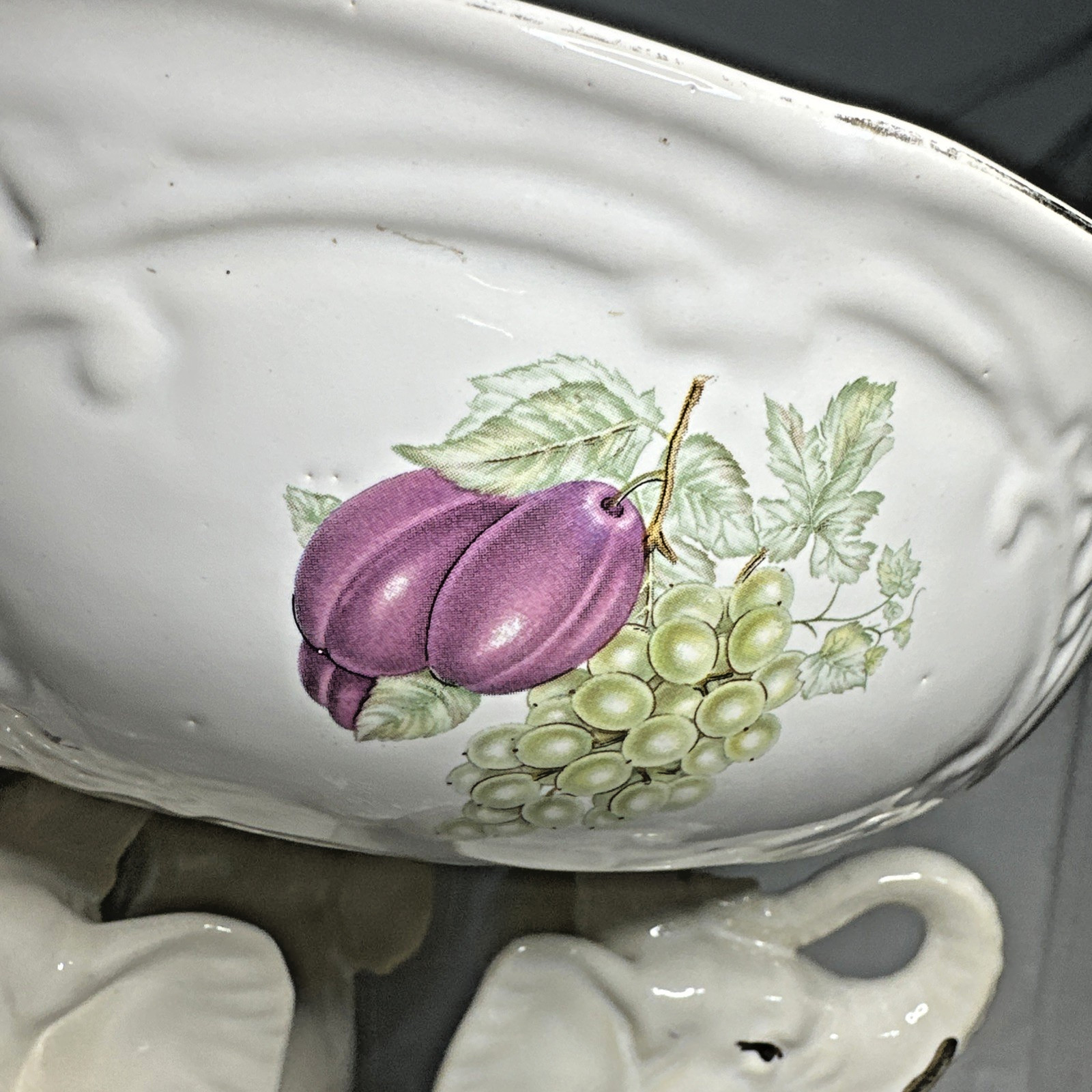 Elephant Pedestal Bowl Ceramichrome 1977 Trunk Up Ceramic 12″ Tall/11″ Diameter