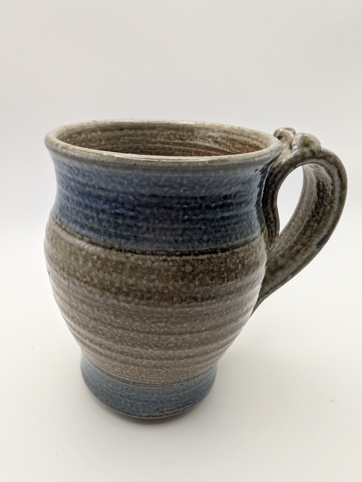 Stoneware Pottery Ceramic Mug Coffee Cup Blue & Brown & Gray
