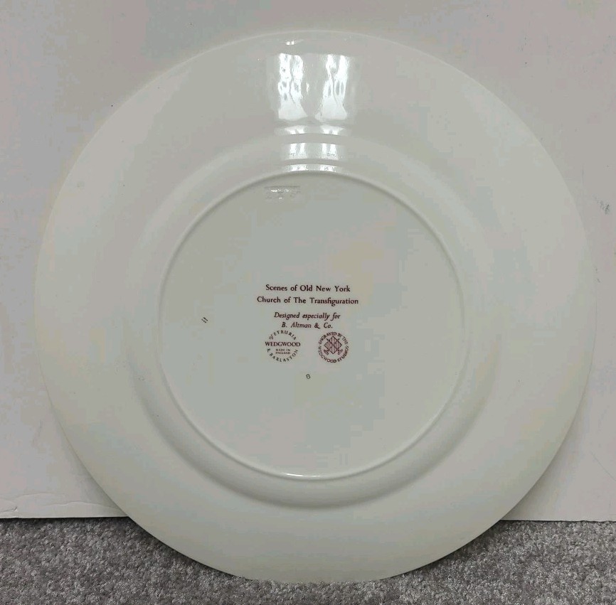 Wedgwood Scenes of Old New York Plate Church of the Transformation 10.5″ Altman