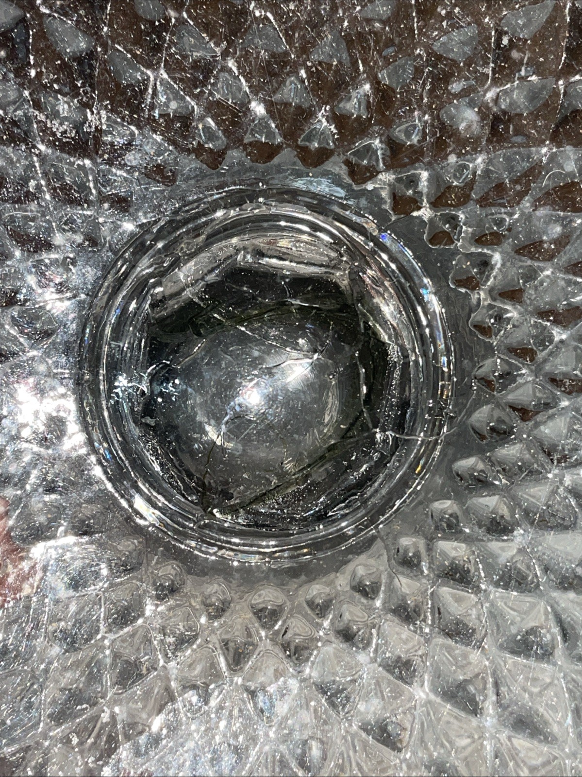 Pressed Glass Pedestal Candy Dish or Compote Scalloped Edge Bowl 6.5”H X 9”W