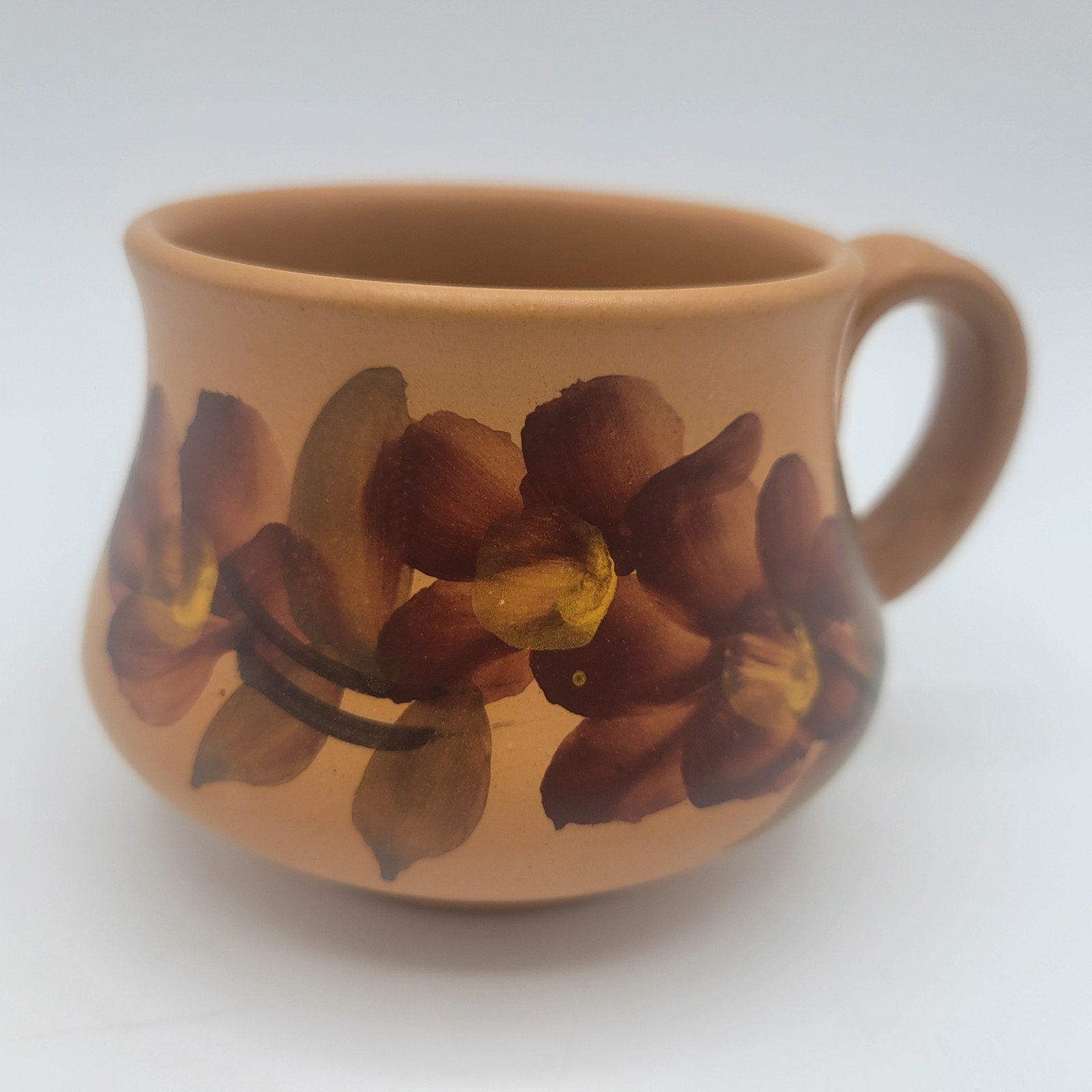 Ceramic Hand-Painted Hand Made Earthenware Cup & Saucer Unique