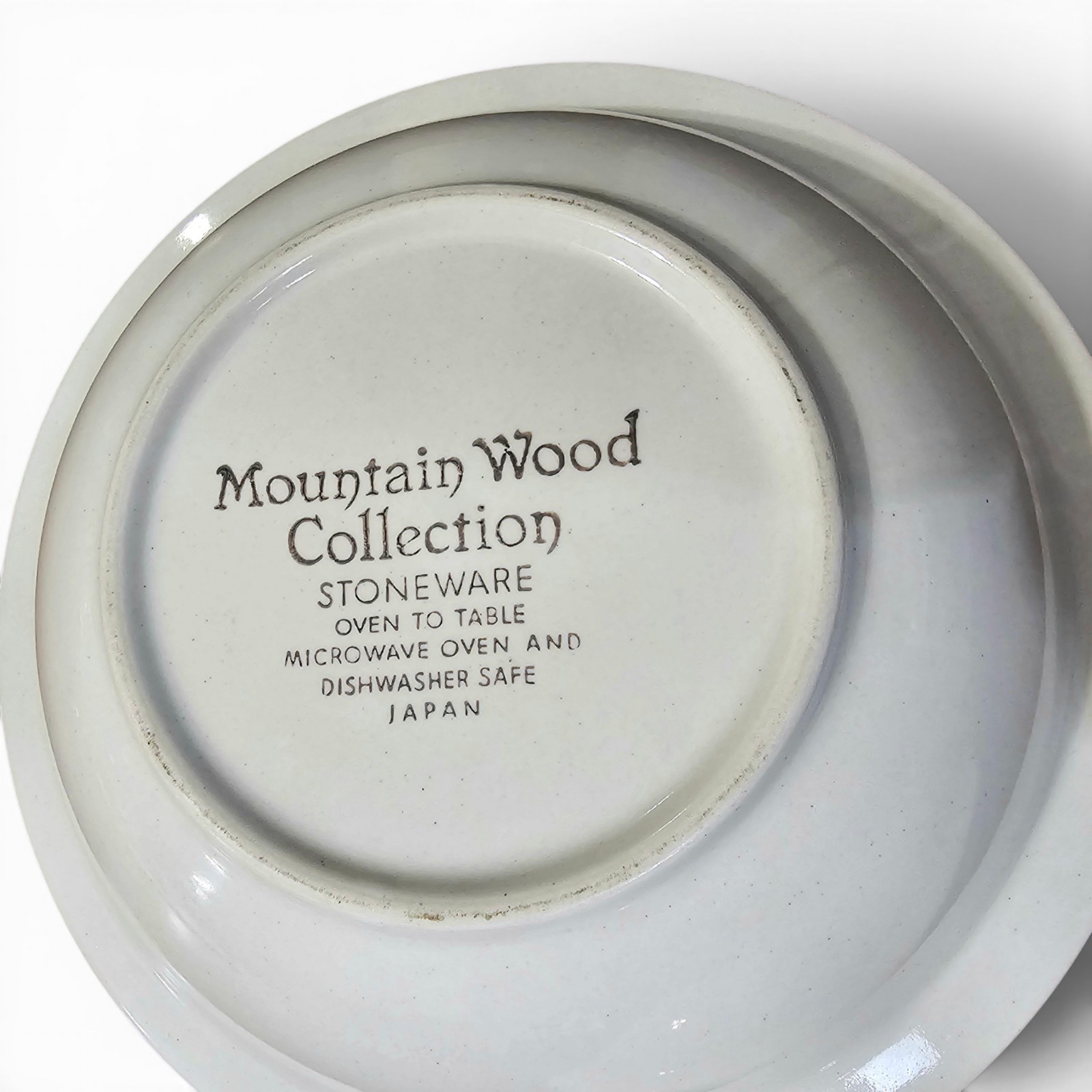 Mountain Wood Trellis Blossom Serving Vegetable Bowls Round & Oval 2pc Stoneware