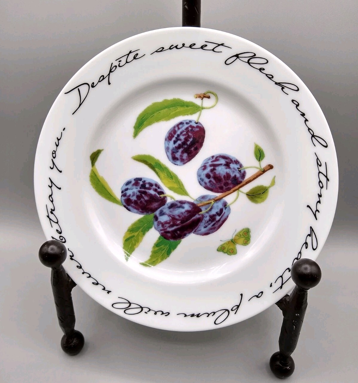 Williams Sonoma salad dessert Plates set of 3 Orchard Suite cherry peach plum
