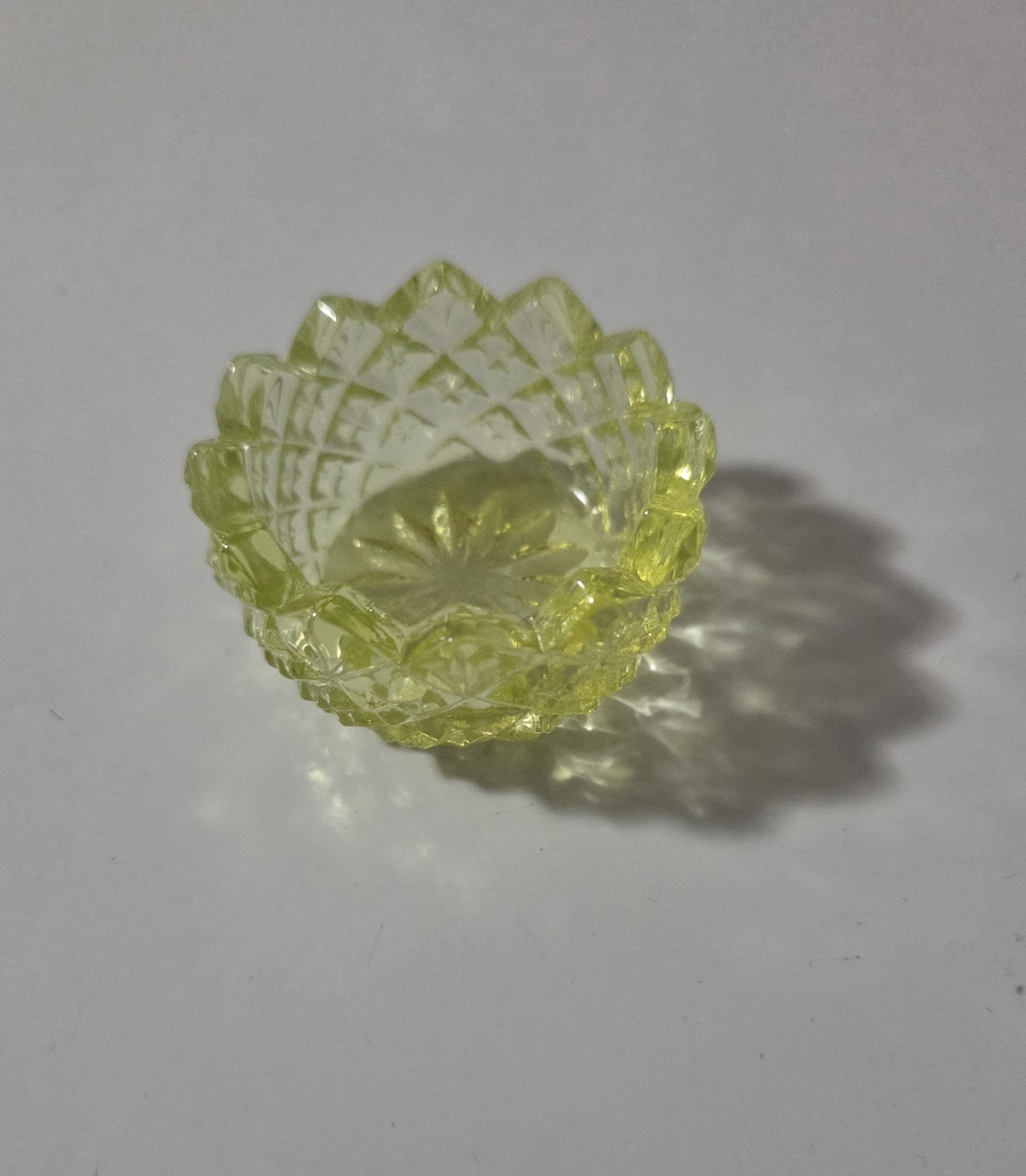 Vaseline Uranium ~ DAISY & BUTTON Glass Neon Green Yellow ~ Salt Cellar