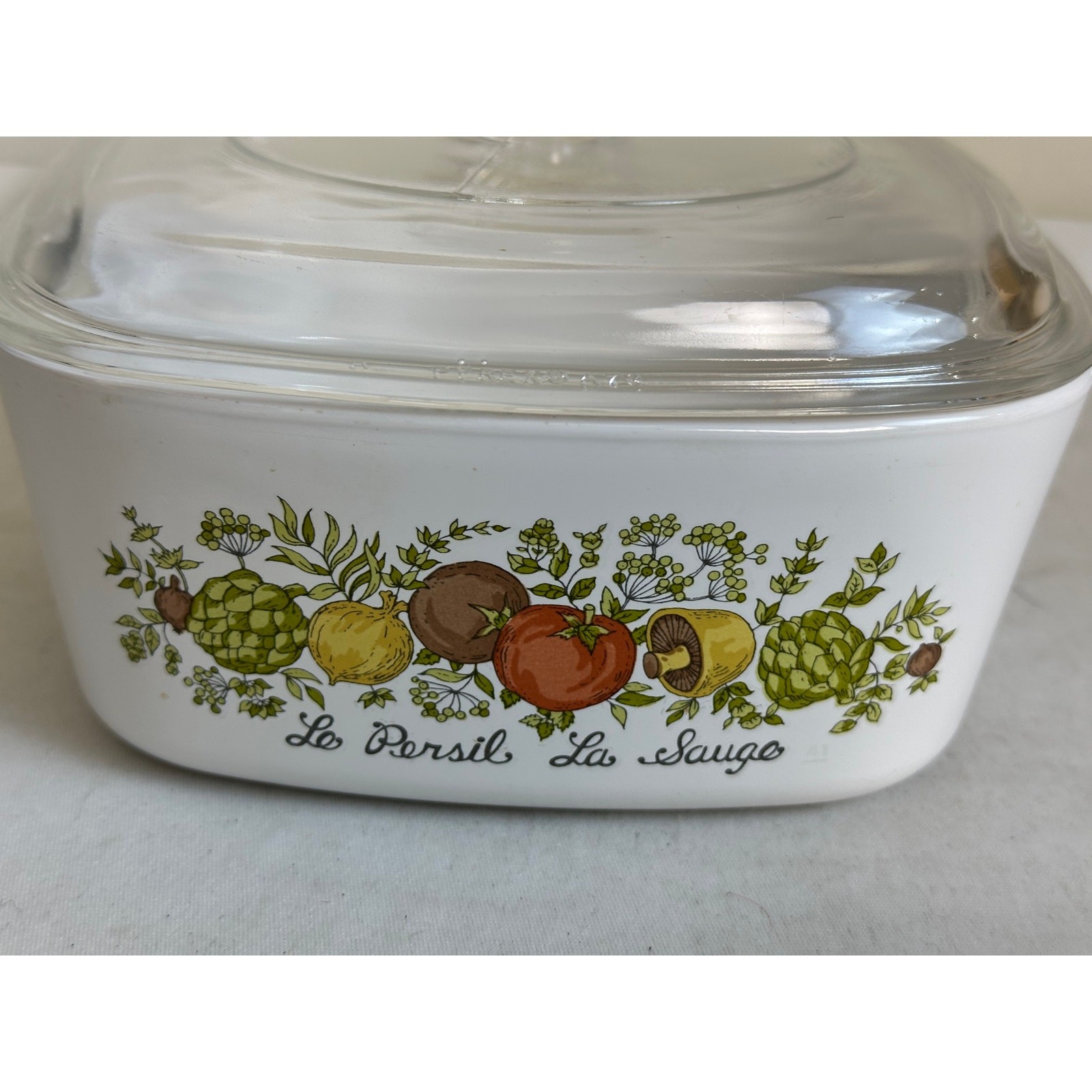 Vintage Coming Ware A-1 1/2-B Spice of Life 1.5 Qt Casserole Dish with Lid