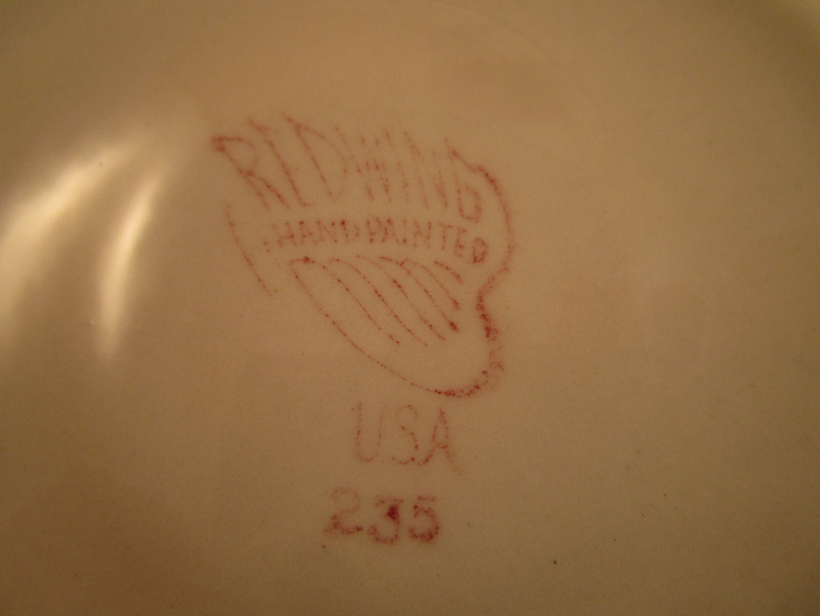 Vintage Red Wing Pottery Pink Spice Hand Painted Set of 3 Tea Cups & Saucers A