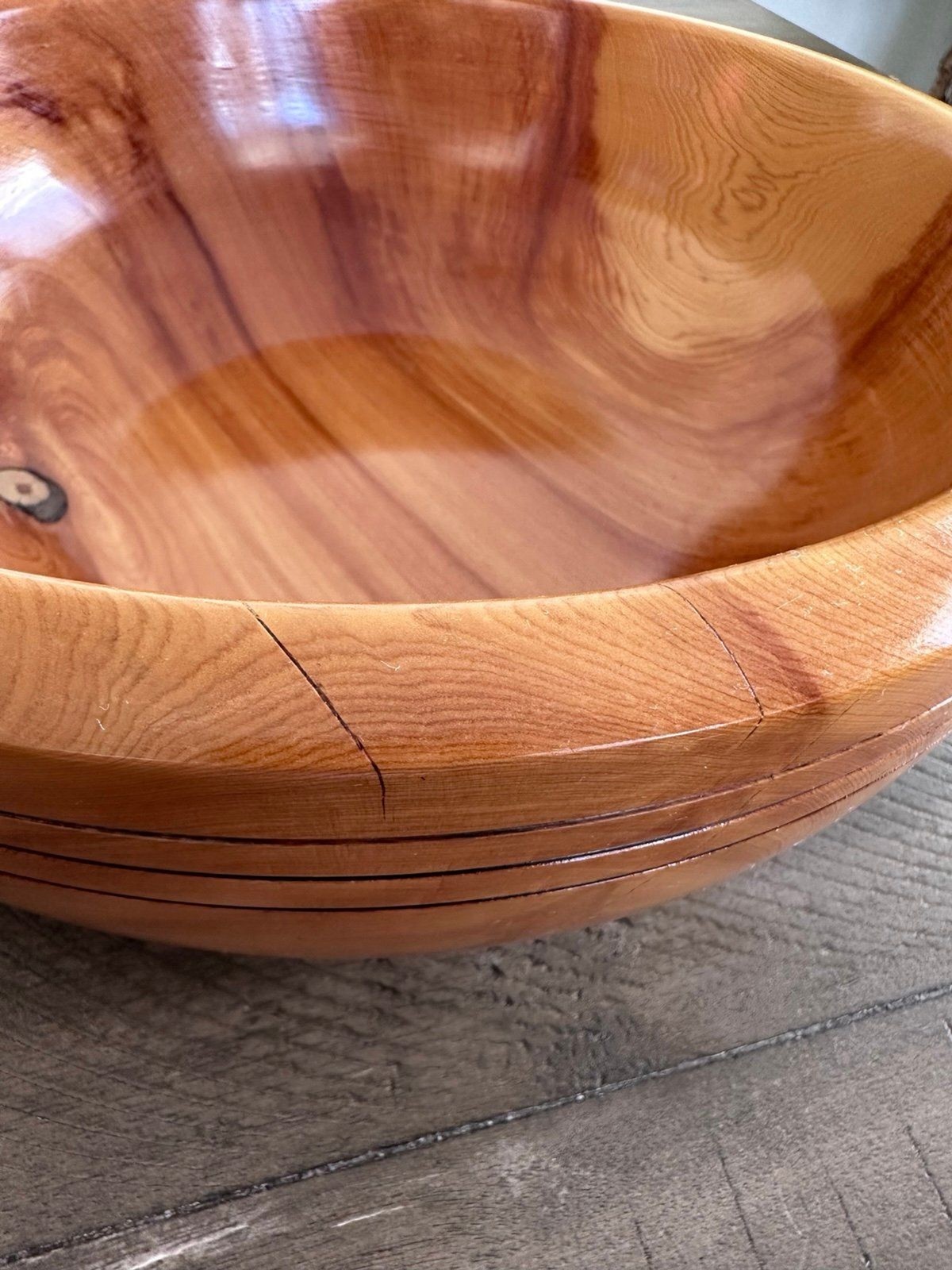 Pinetop Bowls Linda Staehe Alligator Juniper Wood Bowl 11” Southwestern Decor