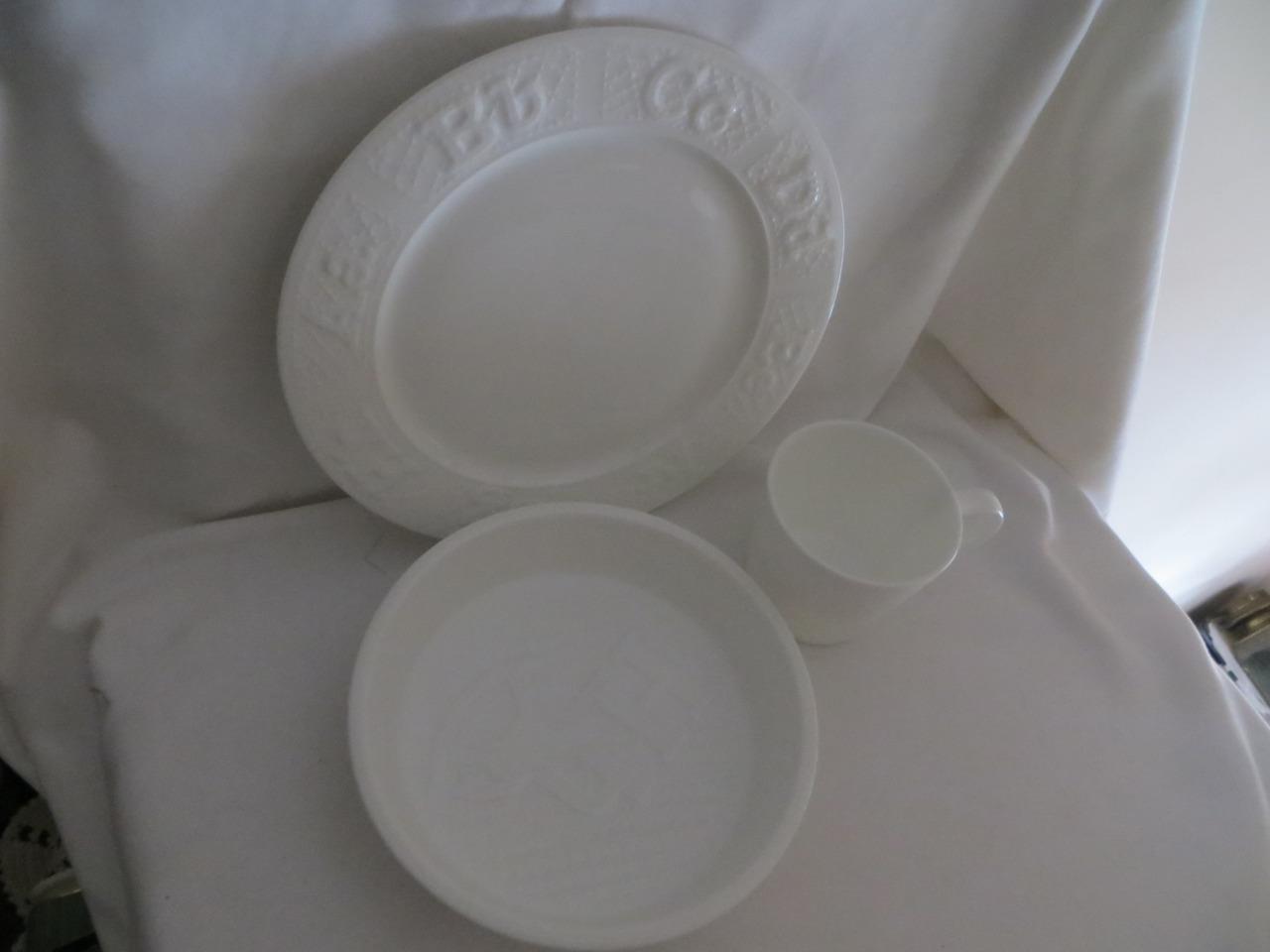 Ralph Lauren McKenzie Quilt Bone china 3P Child’s Children Dinnerware Set New