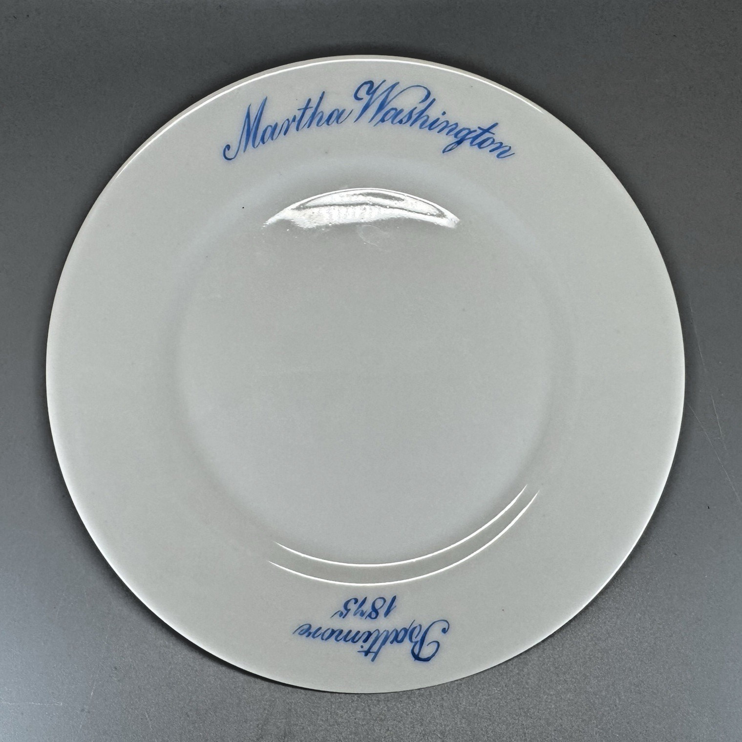 Antique Porcelain Plate MARTHA WASHINGTON Tea Party Baltimore 1875 Maryland DAR