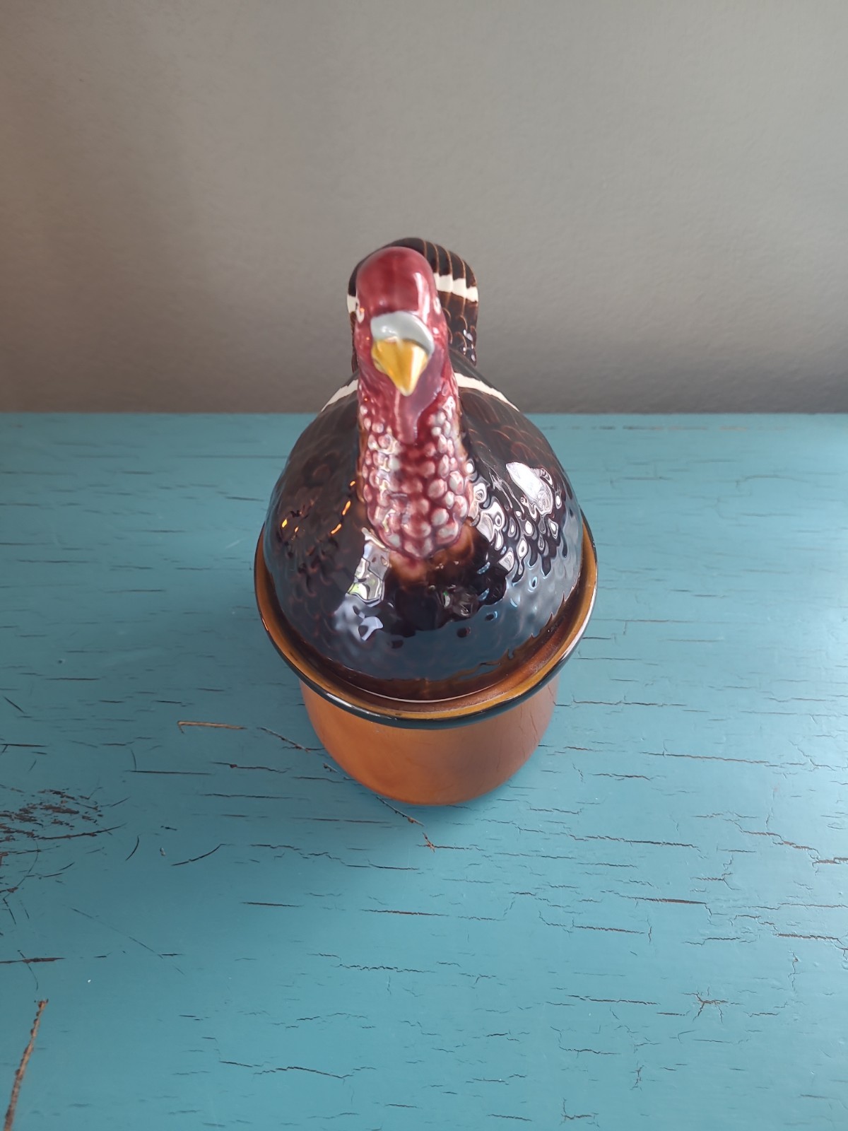Vintage 1960s Secal Portugal Turkey On A Nest Majolica Casserole Dish