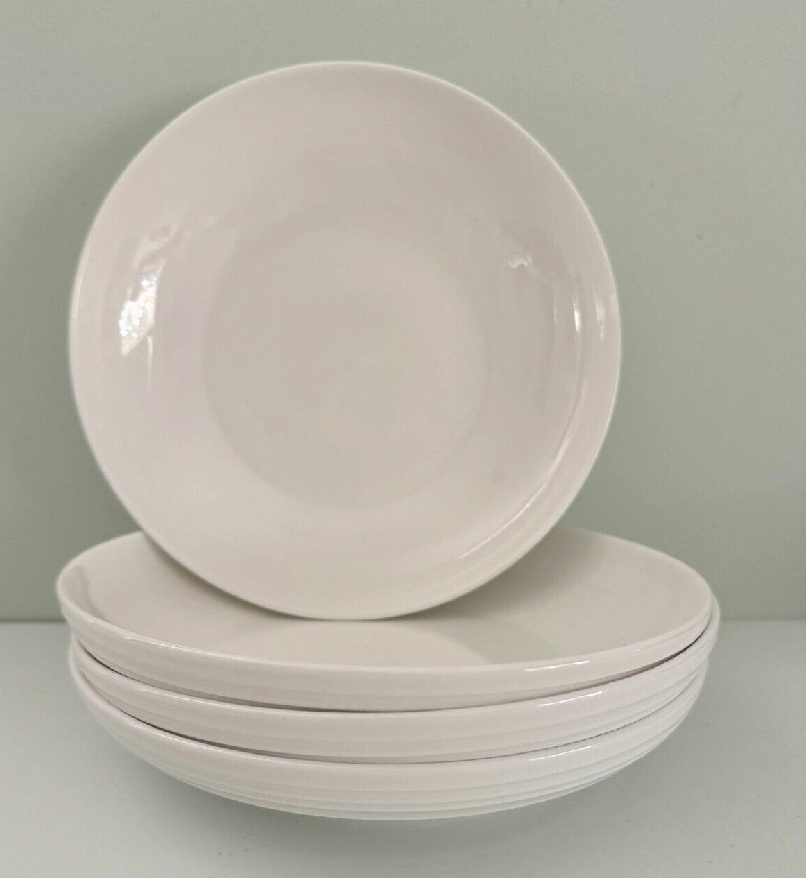 New Mikasa Ciara Set of 4 Pasta Bowls 9″ Bone China White MIKASA Plates New