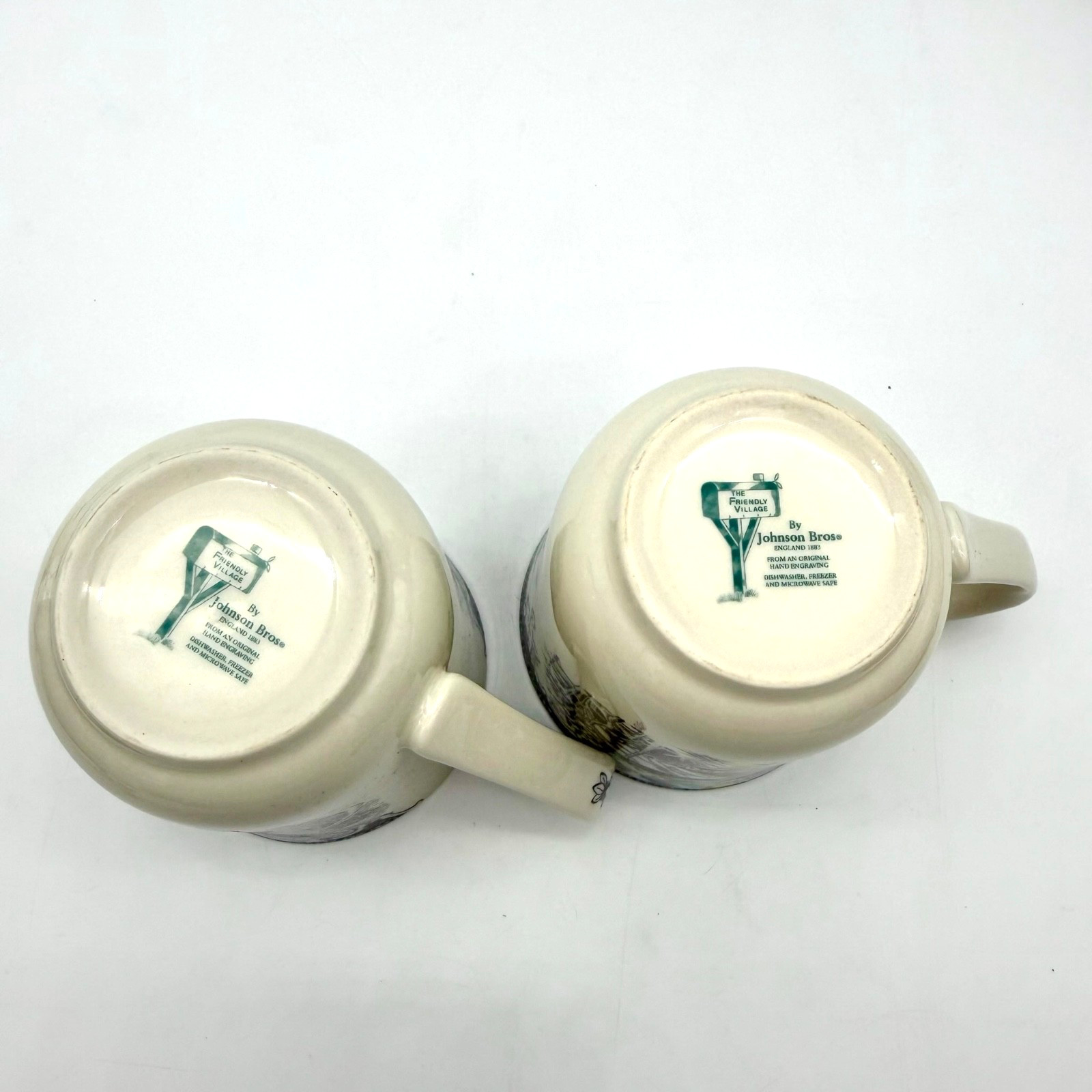 2 Johnson Bros Friendly Village COFFEE MUGS Covered Bridge