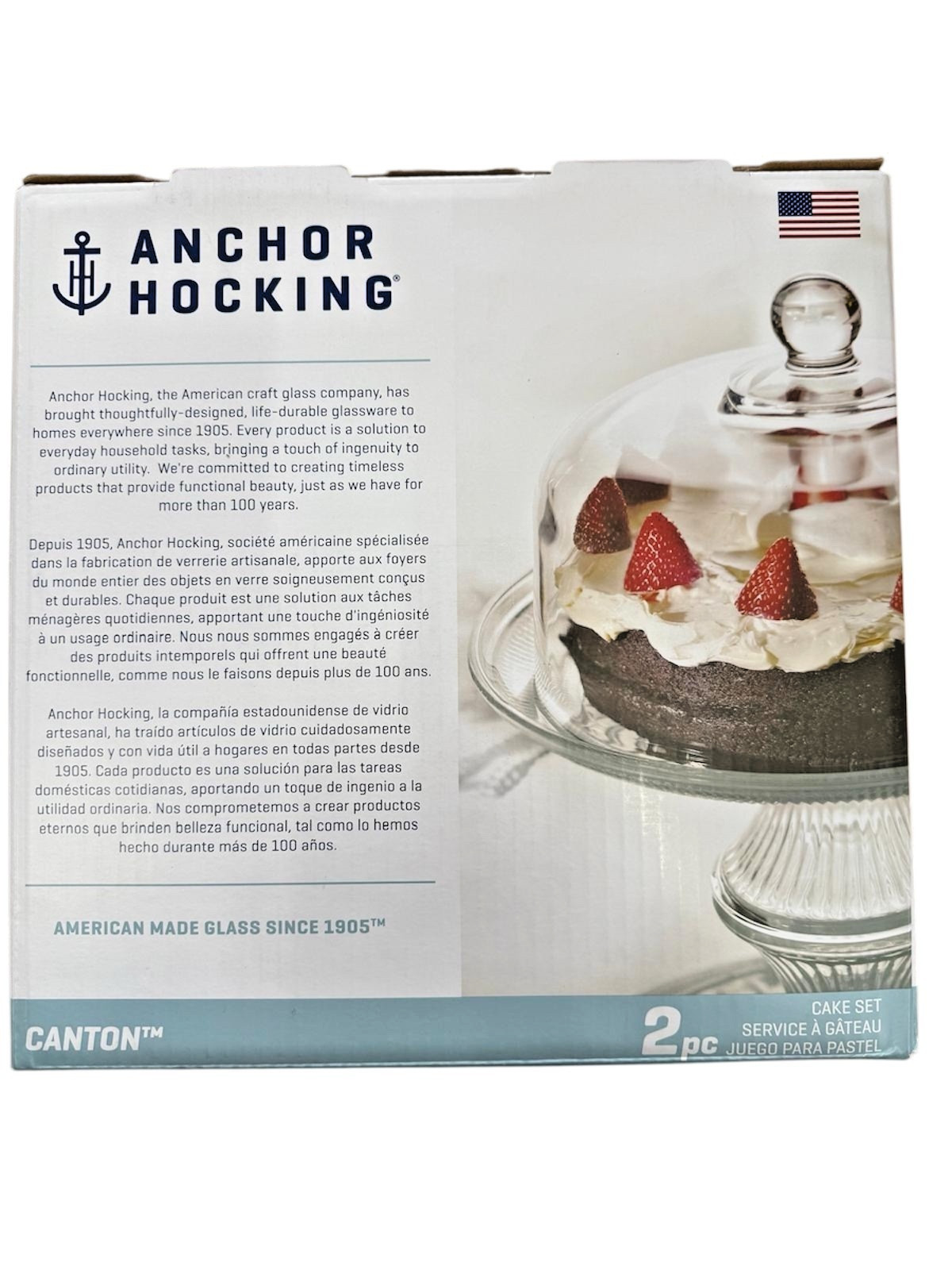 Anchor Hocking Canton Cake Stand- NEW-Can be converted to a Punch Bowl 12.5″