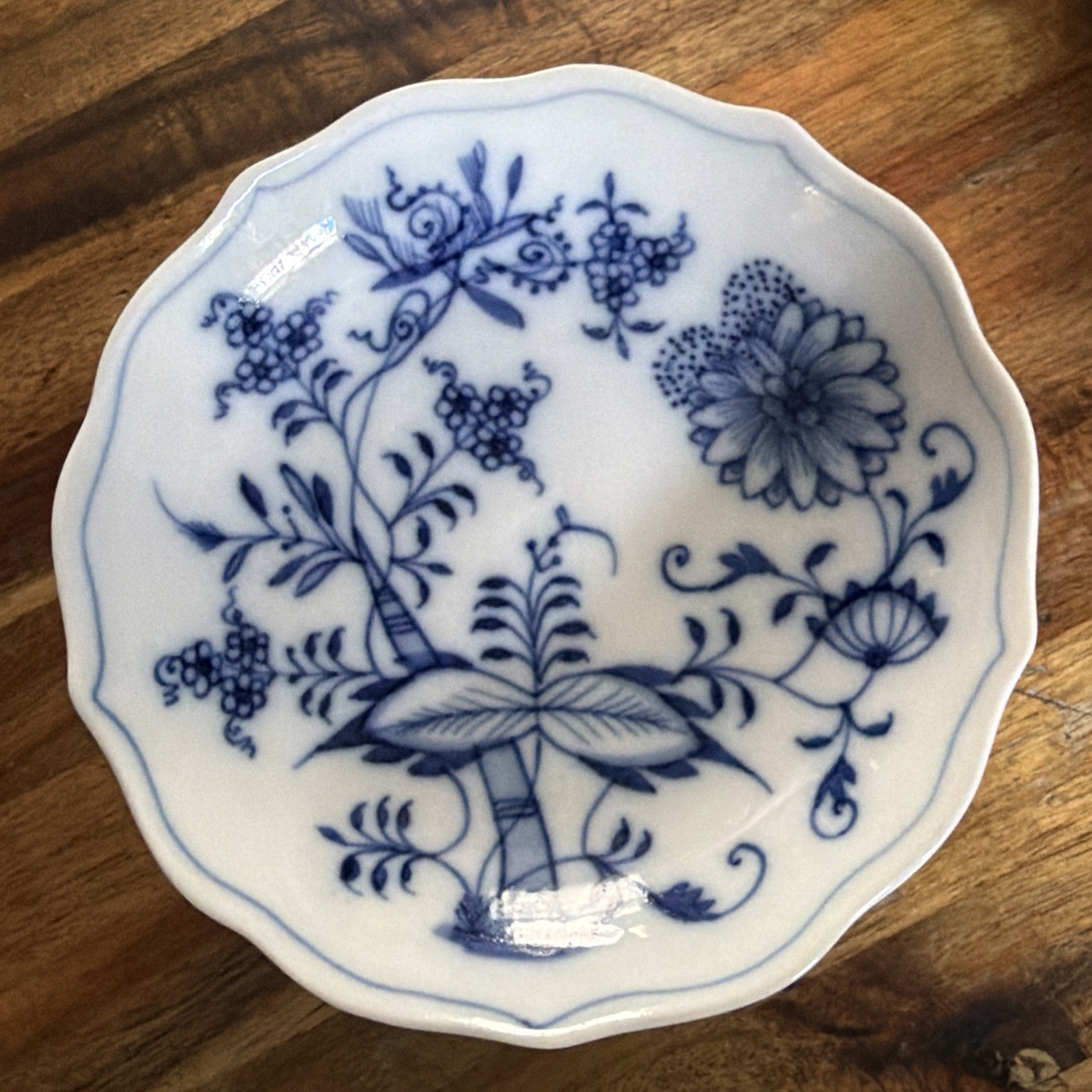 J07A~ Meissen Blue Onion Fruit Dessert Sauce Bowls 5 1/4″ Set of 3 Vintage READ