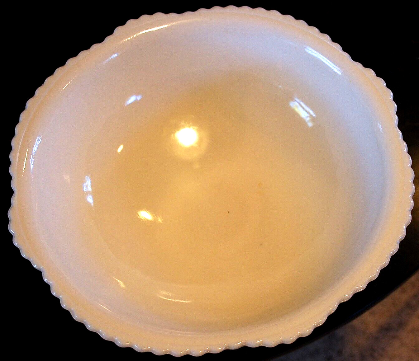 Vtg 1930s McKee THE CONCORD White Milk Glass PUNCH BOWL & PEDESTAL BASE SET 13″
